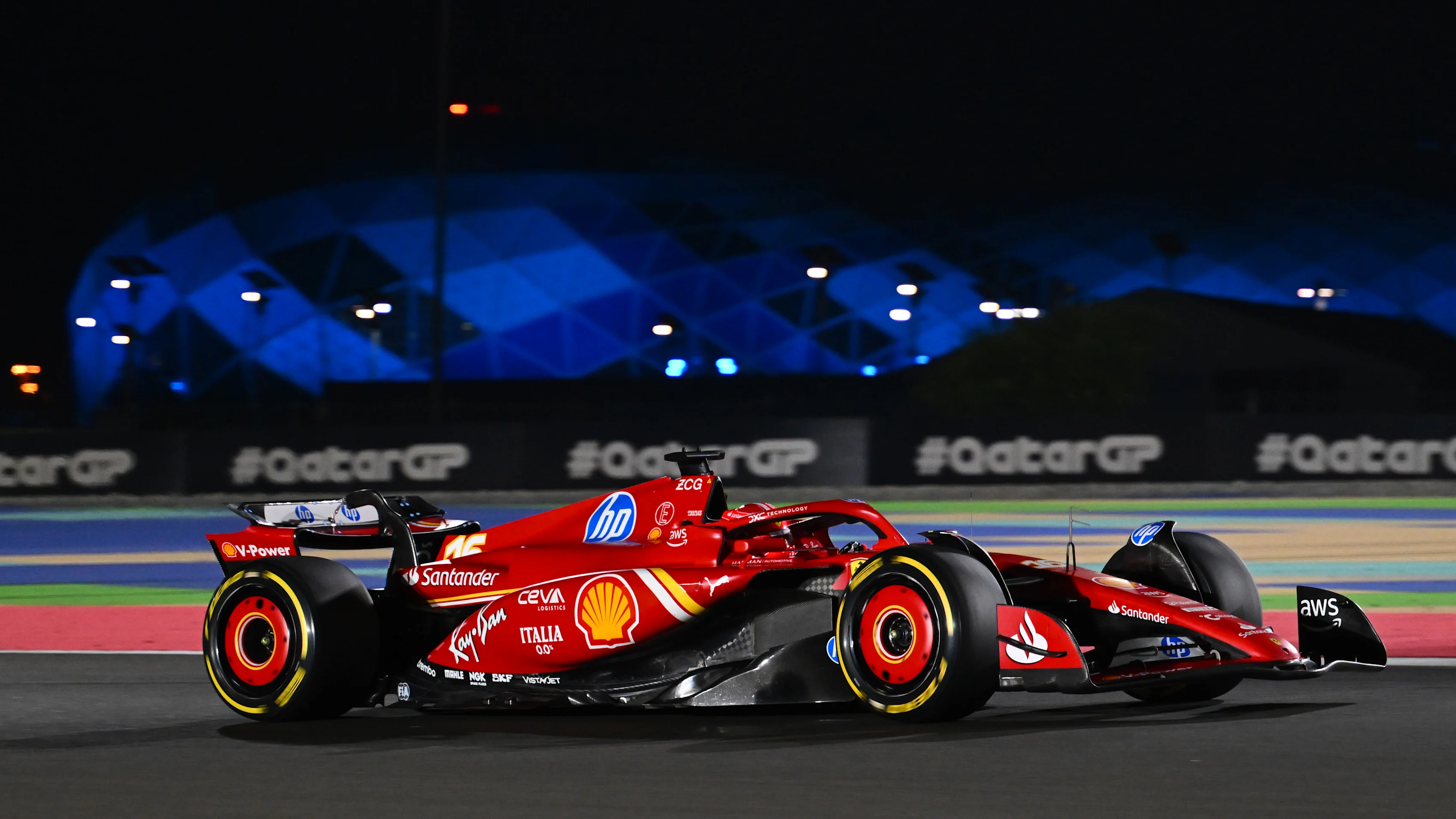 LUSAIL CITY, QATAR - NOVEMBER 29: Charles Leclerc of Monaco driving the (16) Ferrari SF-24 on track