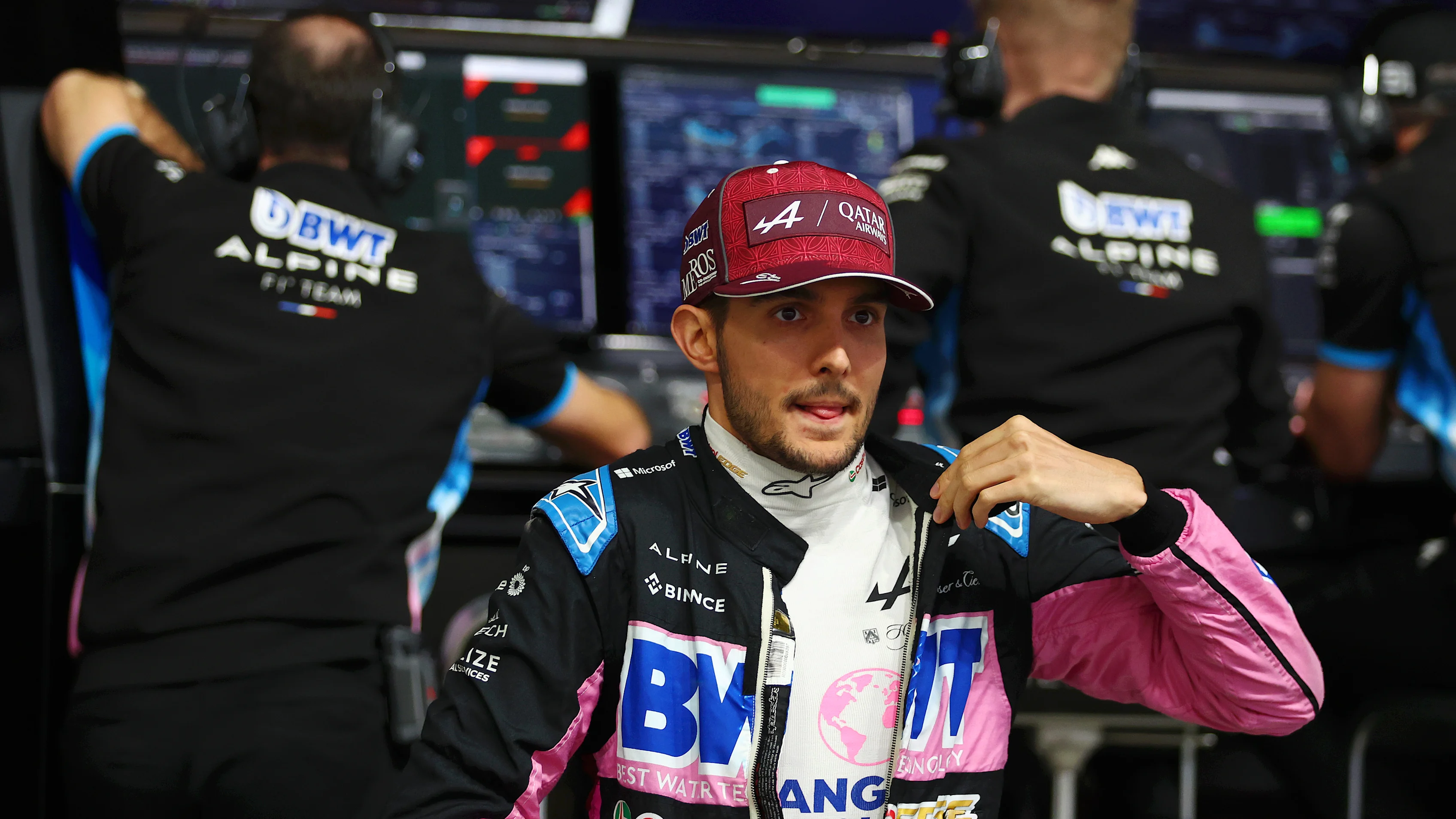 LUSAIL CITY, QATAR - NOVEMBER 30: Esteban Ocon of France and Alpine F1 looks on in the Paddock