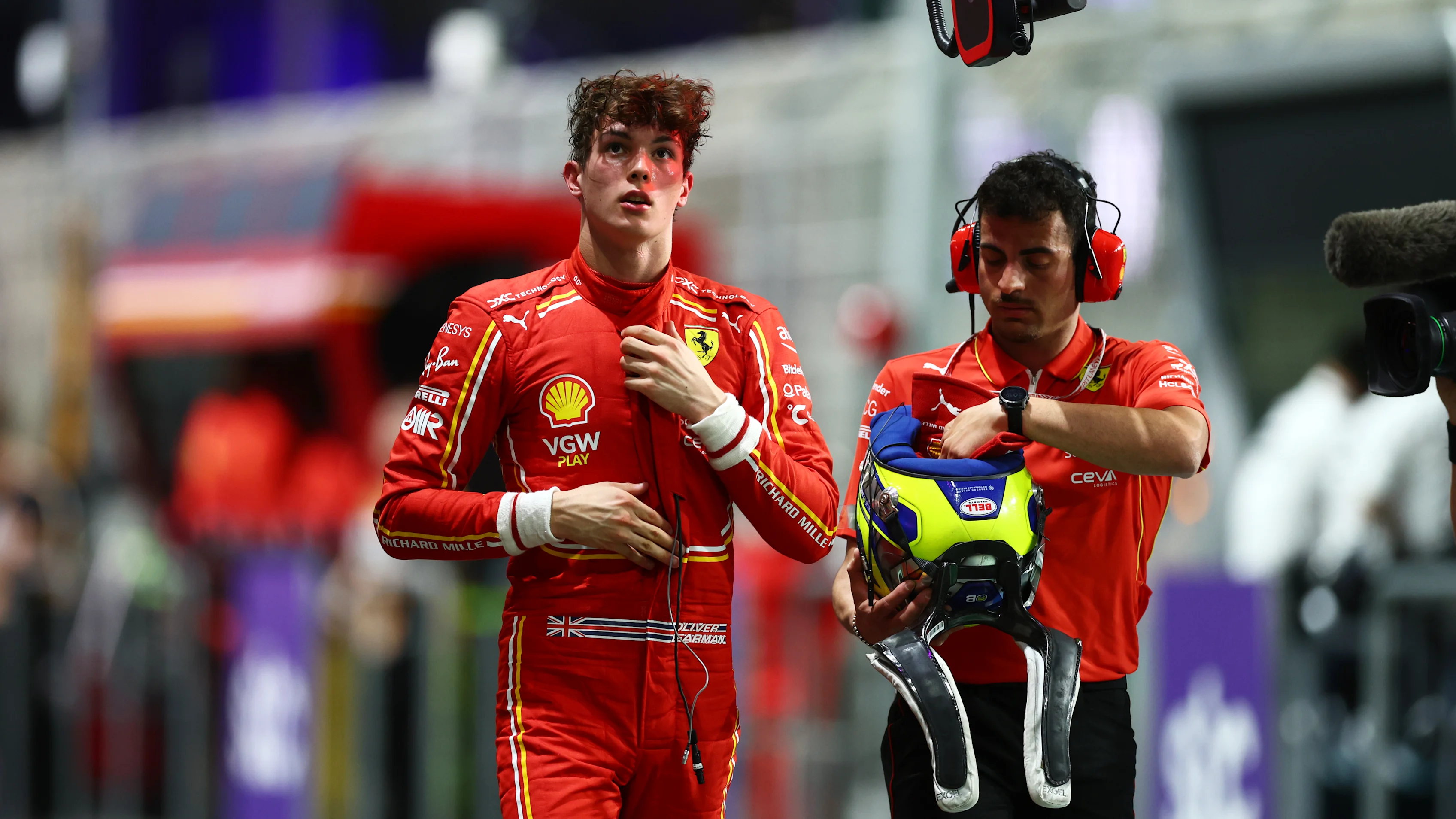 JEDDAH, SAUDI ARABIA - MARCH 08: 11th placed qualifier Oliver Bearman of Great Britain and Ferrari