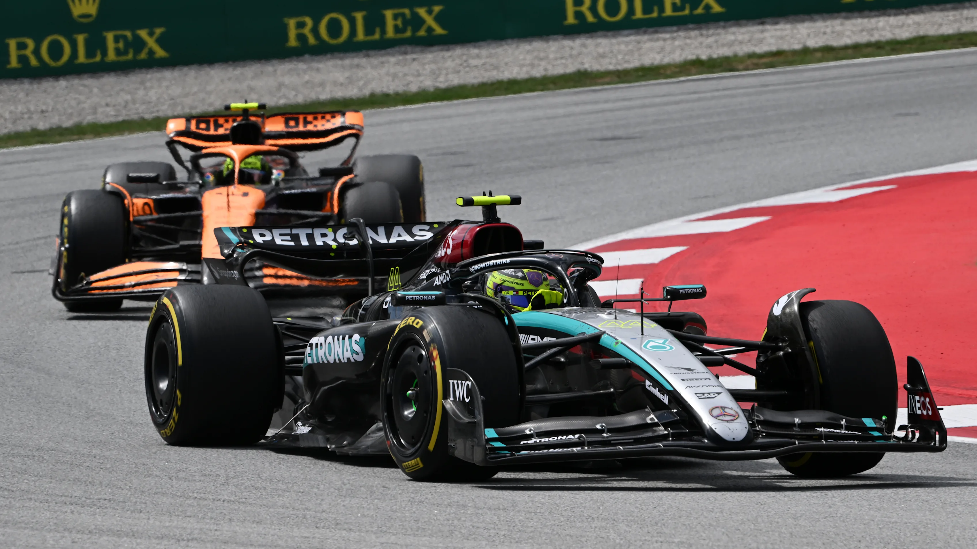BARCELONA, SPAIN - JUNE 23: Lewis Hamilton of Great Britain driving the (44) Mercedes AMG Petronas