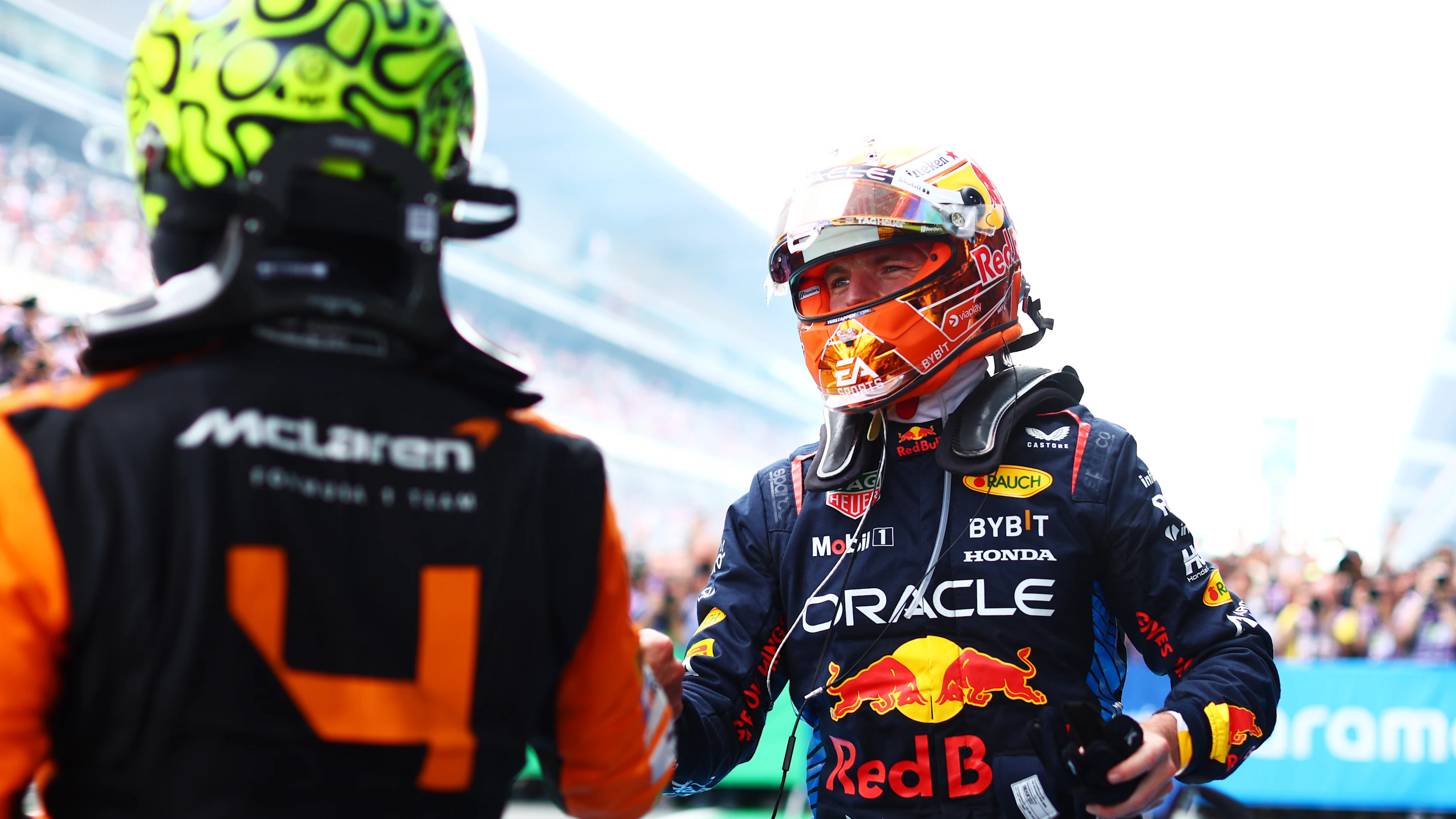 BARCELONA, SPAIN - JUNE 23: Race winner Max Verstappen of the Netherlands and Oracle Red Bull