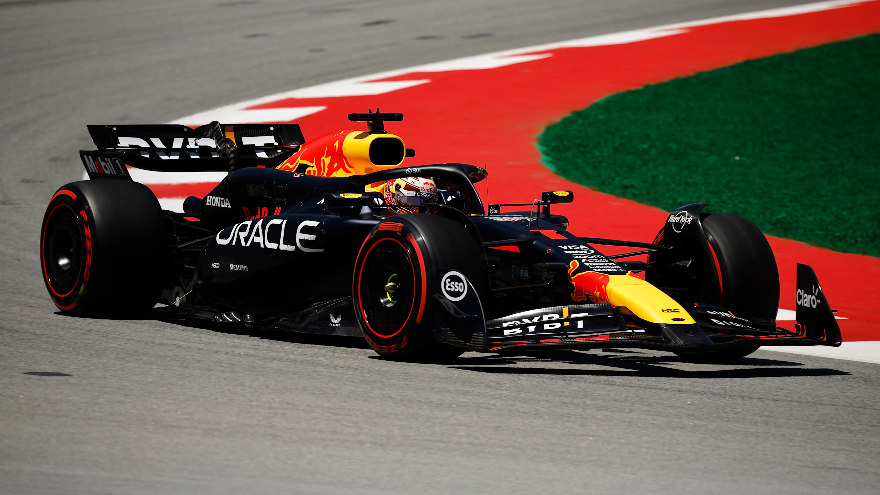 BARCELONA, SPAIN - JUNE 21: Max Verstappen of the Netherlands driving the (1) Oracle Red Bull