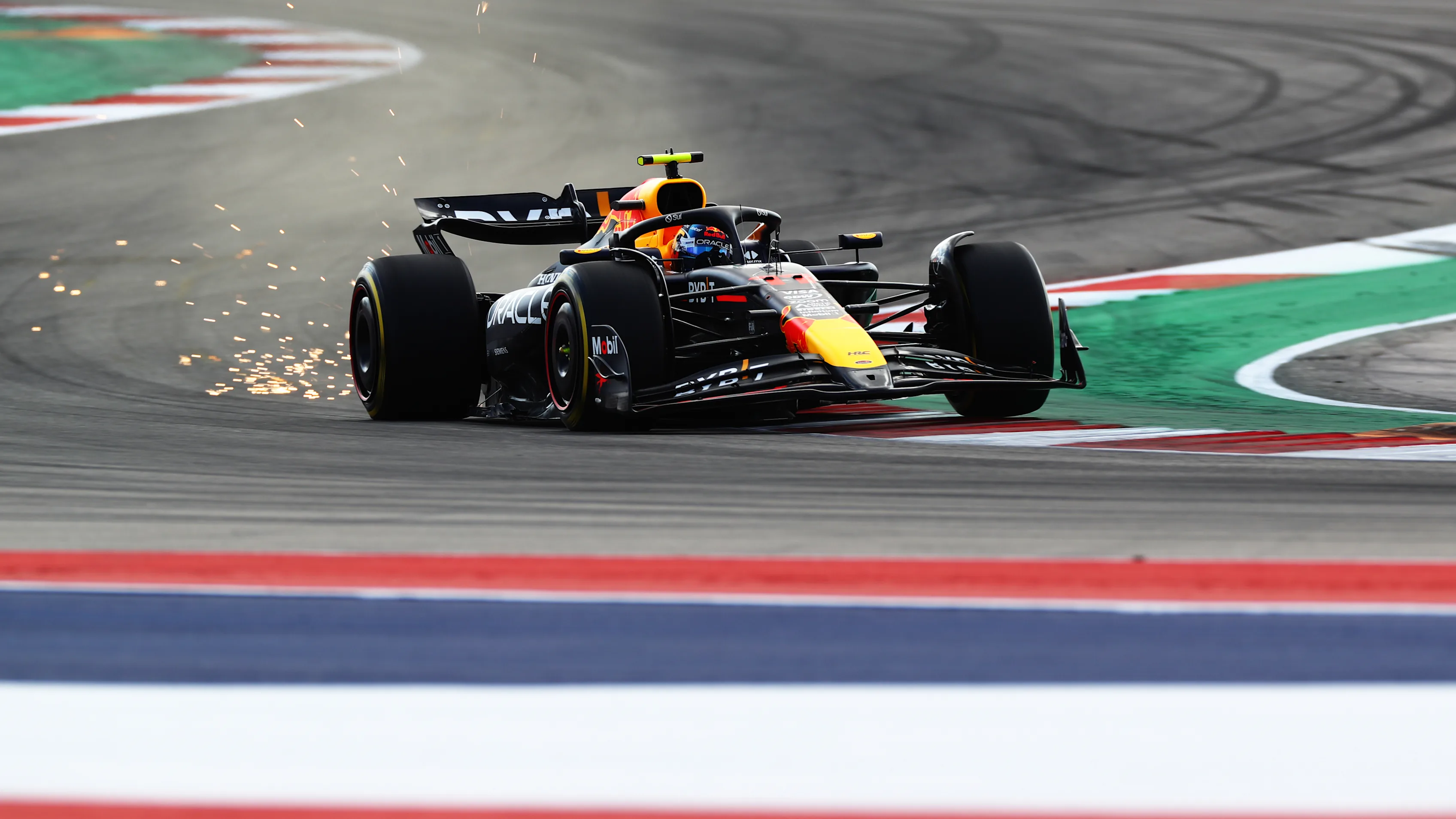 AUSTIN, TEXAS - OCTOBER 18: Sergio Perez of Mexico driving the (11) Oracle Red Bull Racing RB20 on