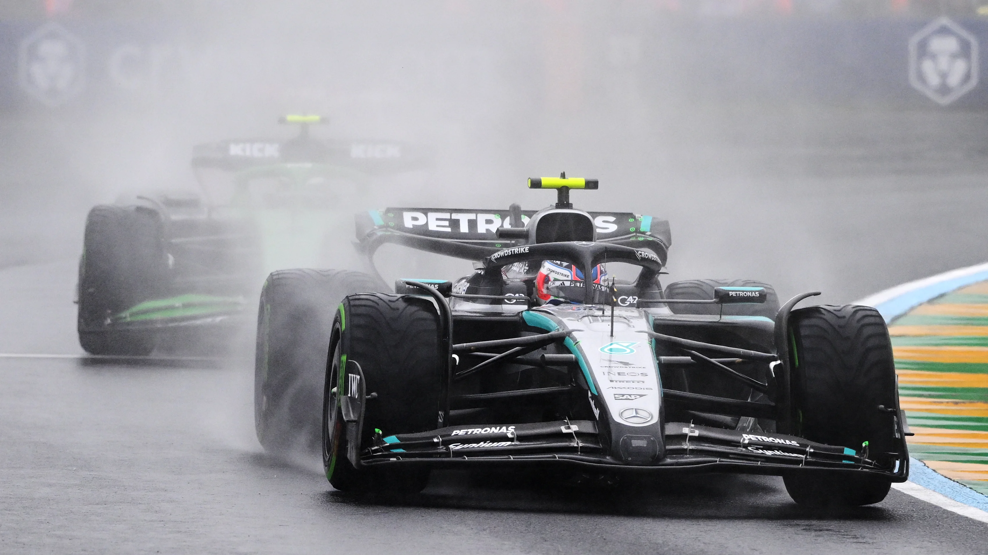MELBOURNE, AUSTRALIA - MARCH 16: Andrea Kimi Antonelli of Italy driving the (12) Mercedes AMG