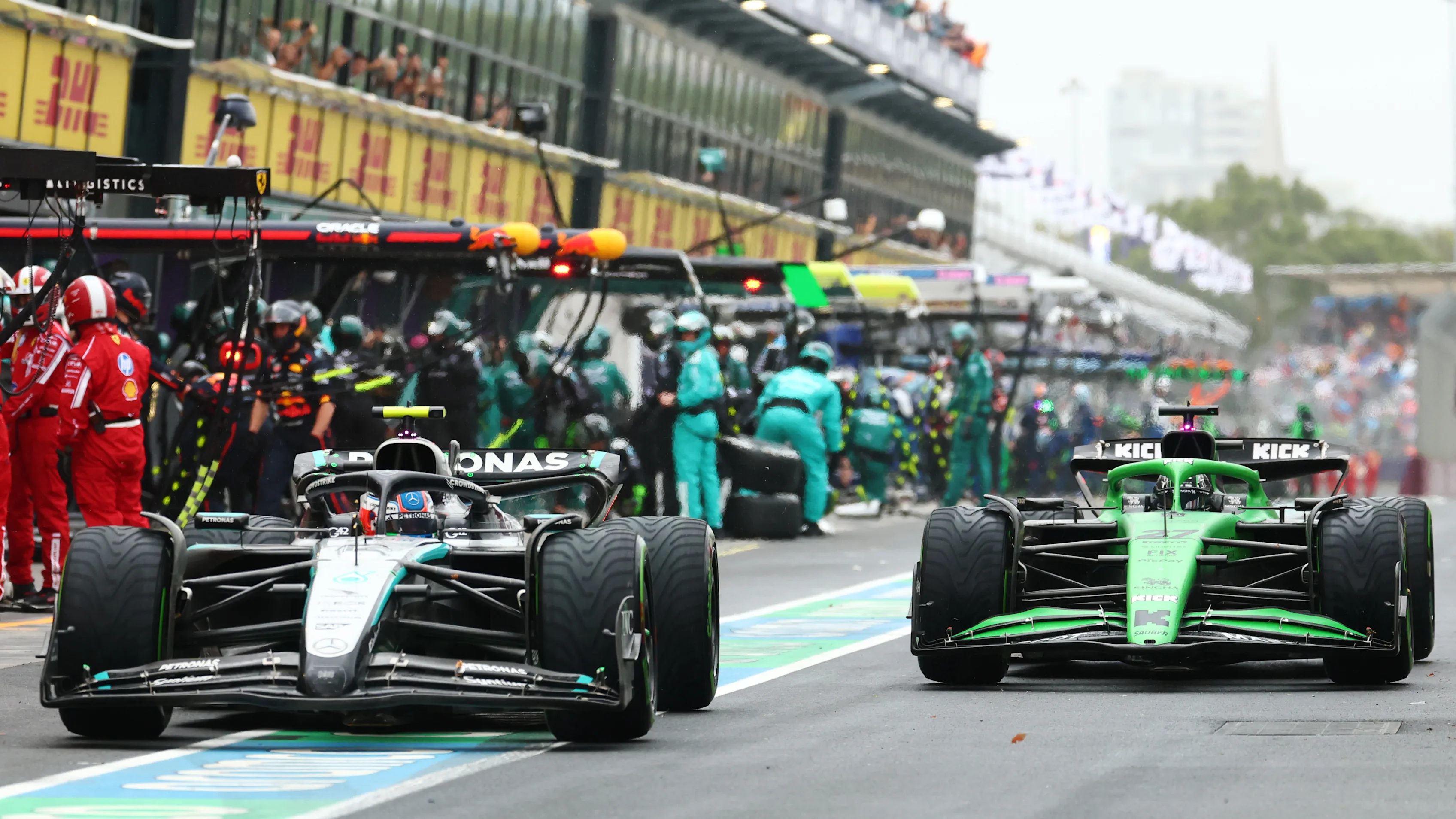 MELBOURNE, AUSTRALIA - MARCH 16: Andrea Kimi Antonelli of Italy driving the (12) Mercedes AMG