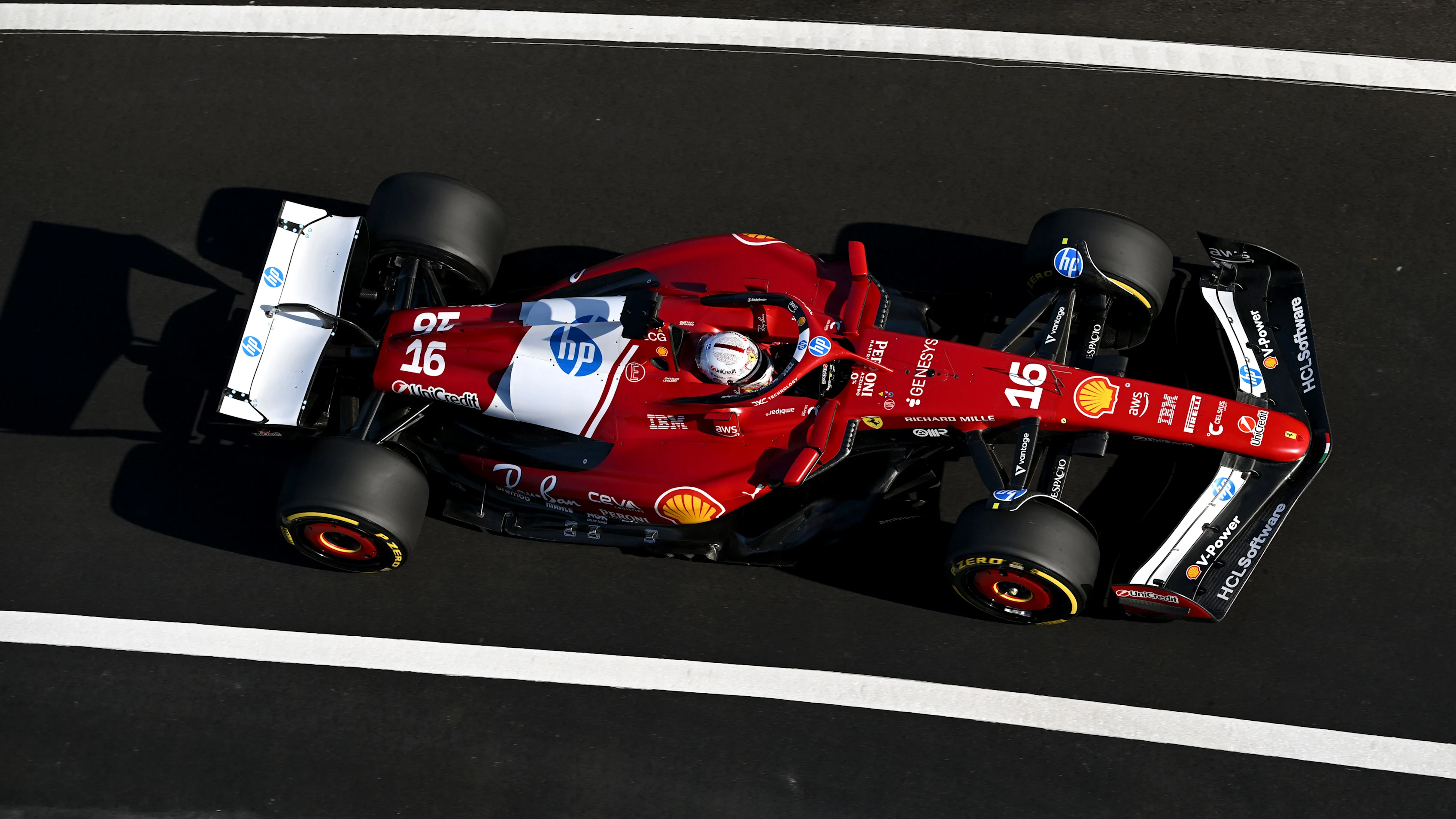 SHANGHAI, CHINA - MARCH 21: Charles Leclerc of Monaco driving the (16) Scuderia Ferrari SF-25 on