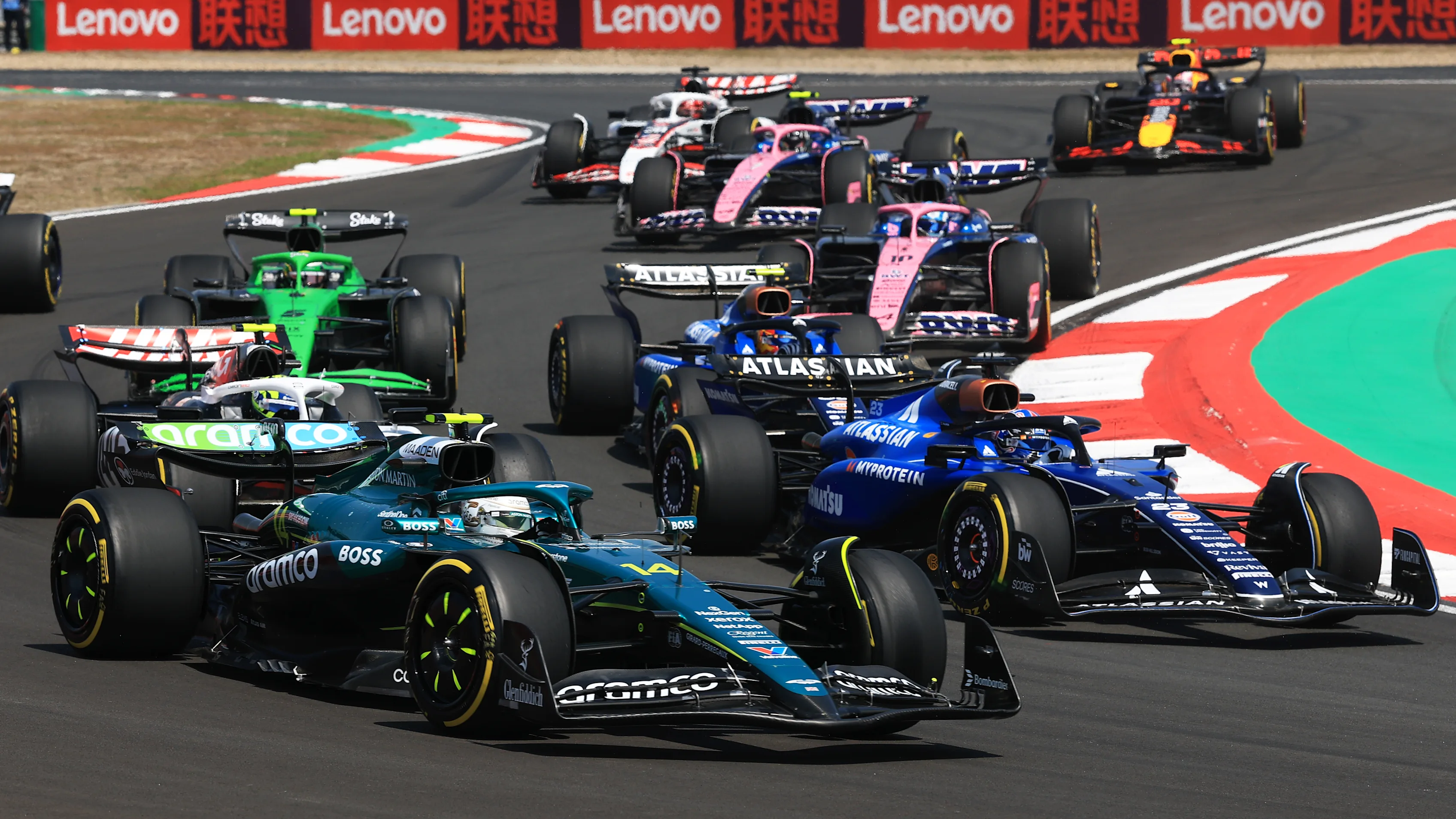 SHANGHAI, CHINA - MARCH 22: Fernando Alonso of Spain driving the (14) Aston Martin F1 Team AMR25
