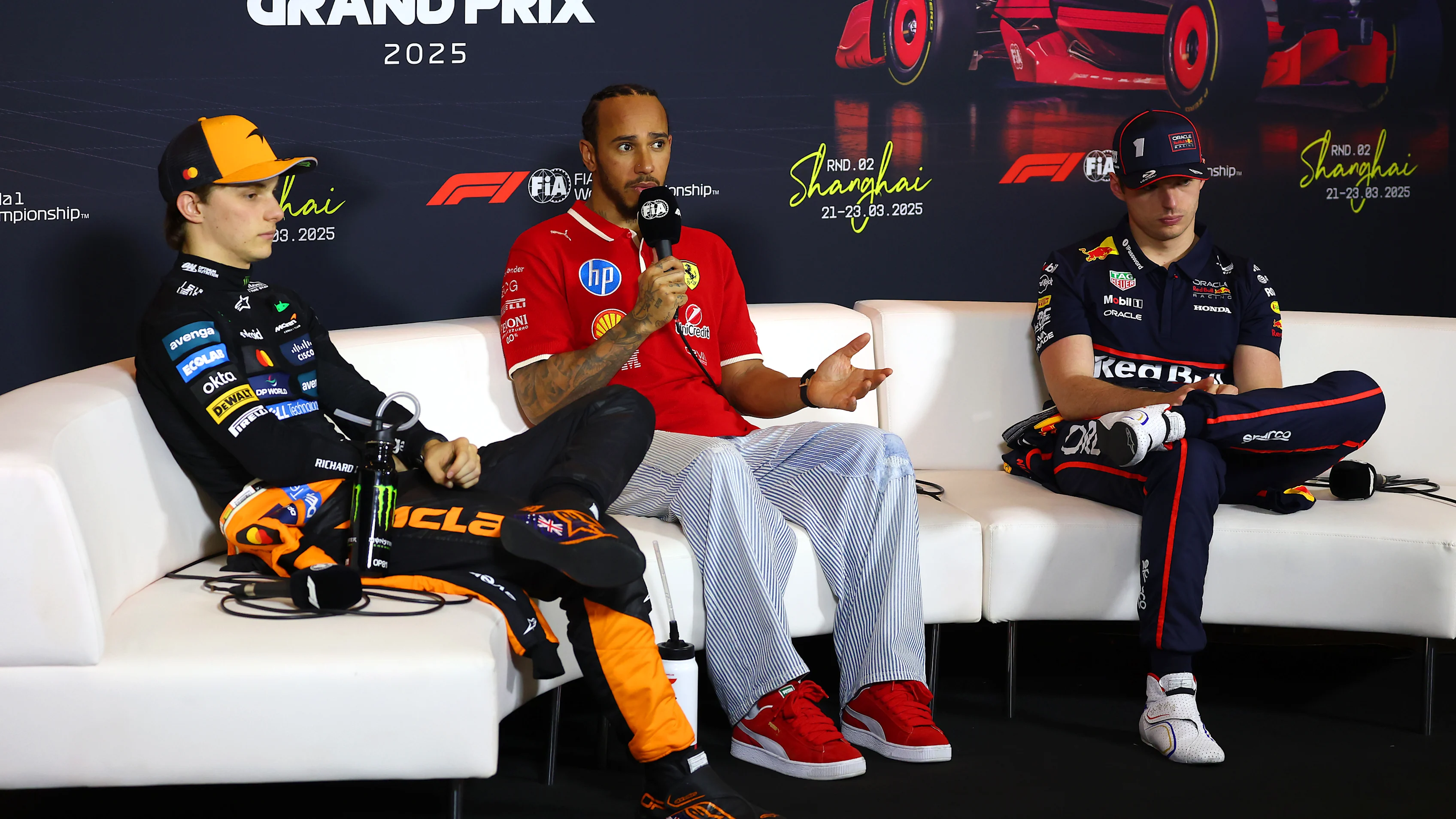 SHANGHAI, CHINA - MARCH 22: Second placed Oscar Piastri of Australia and McLaren Sprint winner