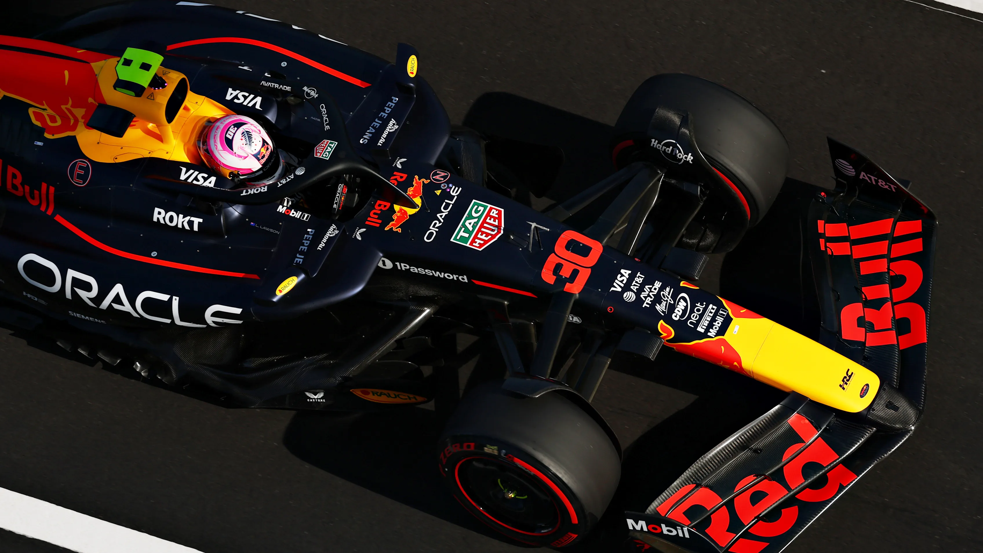 SHANGHAI, CHINA - MARCH 22: Liam Lawson of New Zealand driving the (30) Oracle Red Bull Racing RB21