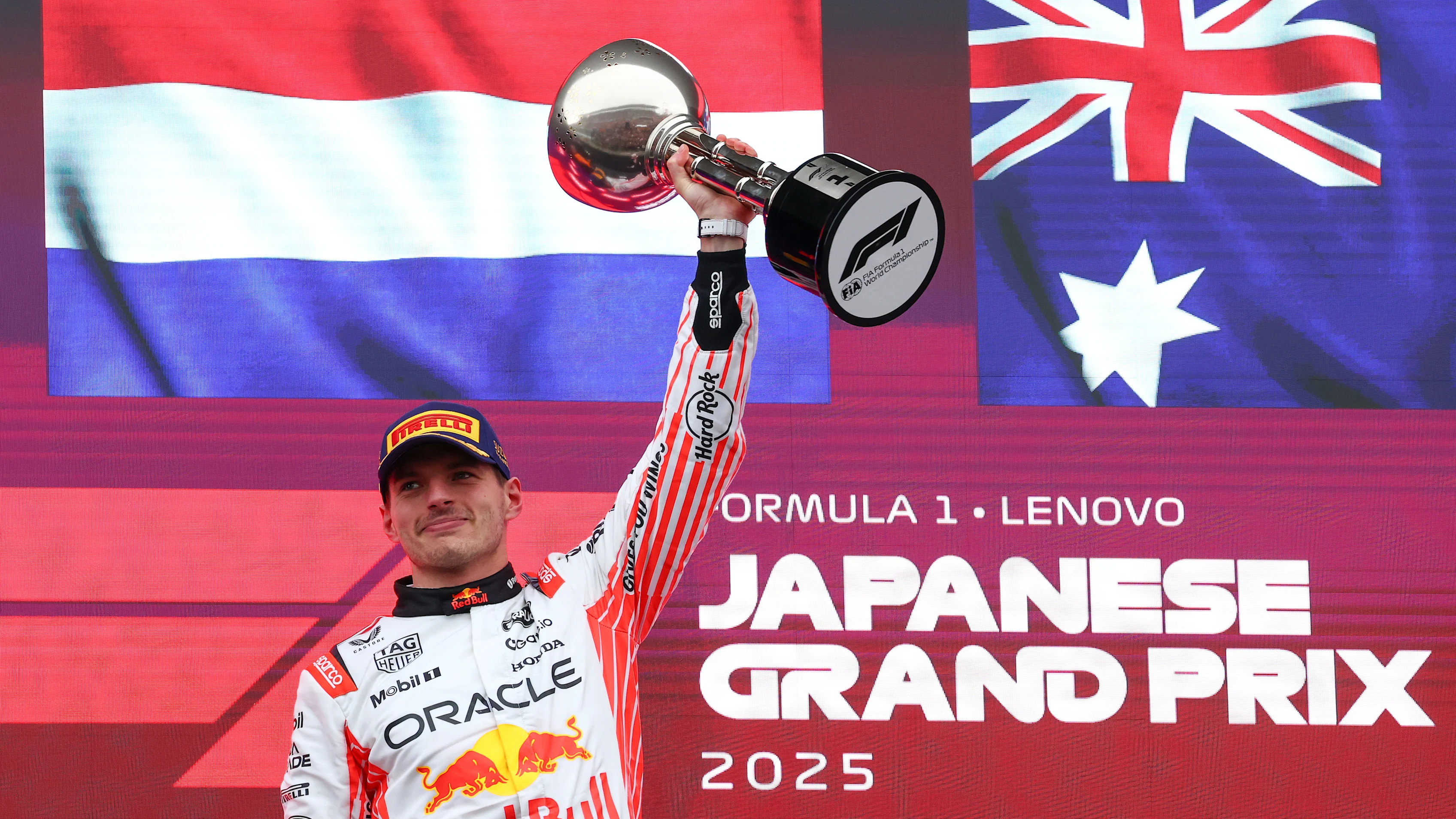 SUZUKA, JAPAN - APRIL 06: Race winner Max Verstappen of the Netherlands and Oracle Red Bull Racing