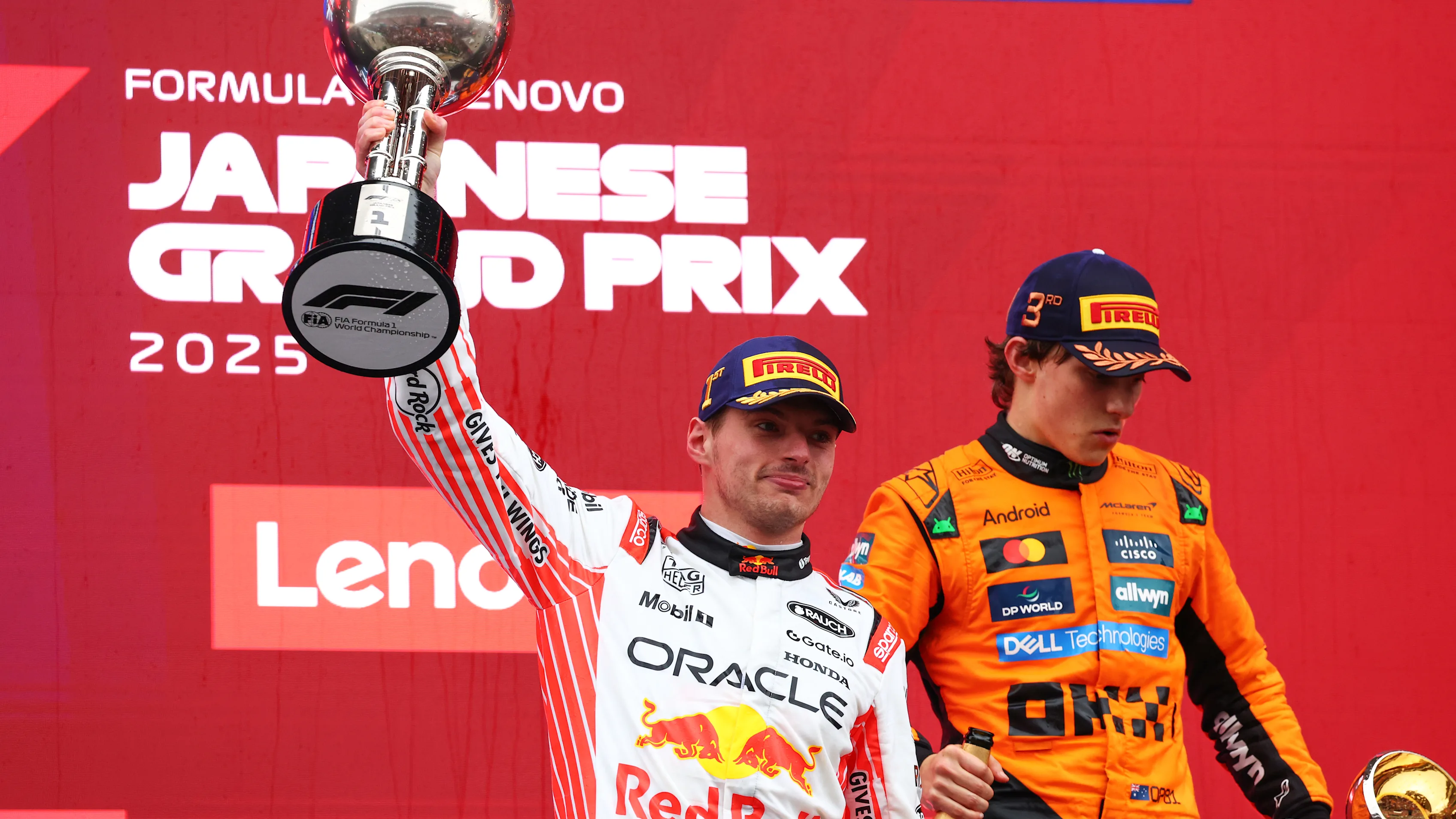 SUZUKA, JAPAN - APRIL 06: Race winner Max Verstappen of the Netherlands and Oracle Red Bull Racing
