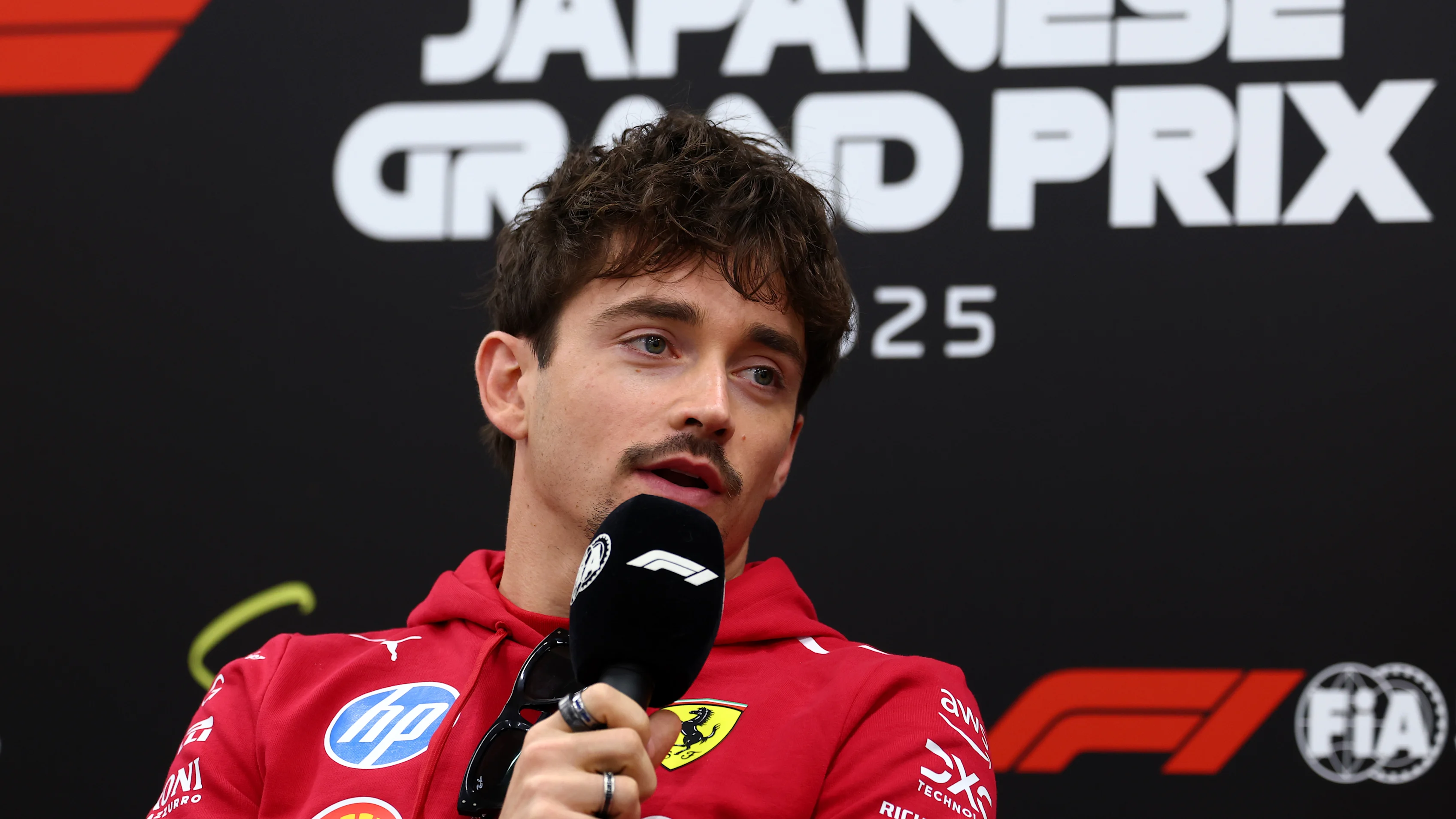 SUZUKA, JAPAN - APRIL 03: Charles Leclerc of Monaco and Scuderia Ferrari in the Drivers Press
