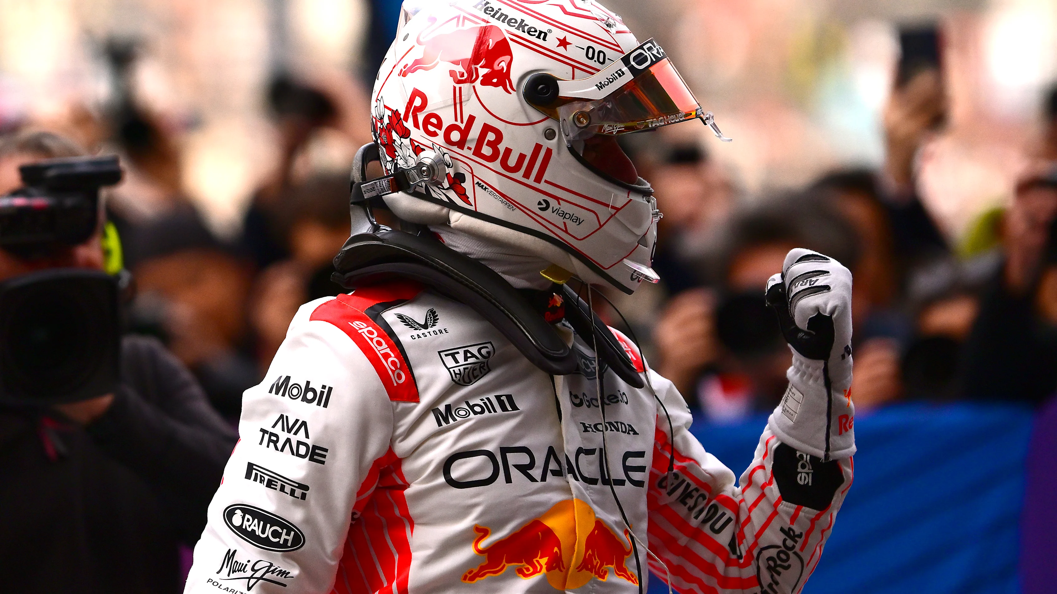 SUZUKA, JAPAN - APRIL 05: Pole position qualifier Max Verstappen of the Netherlands and Oracle Red