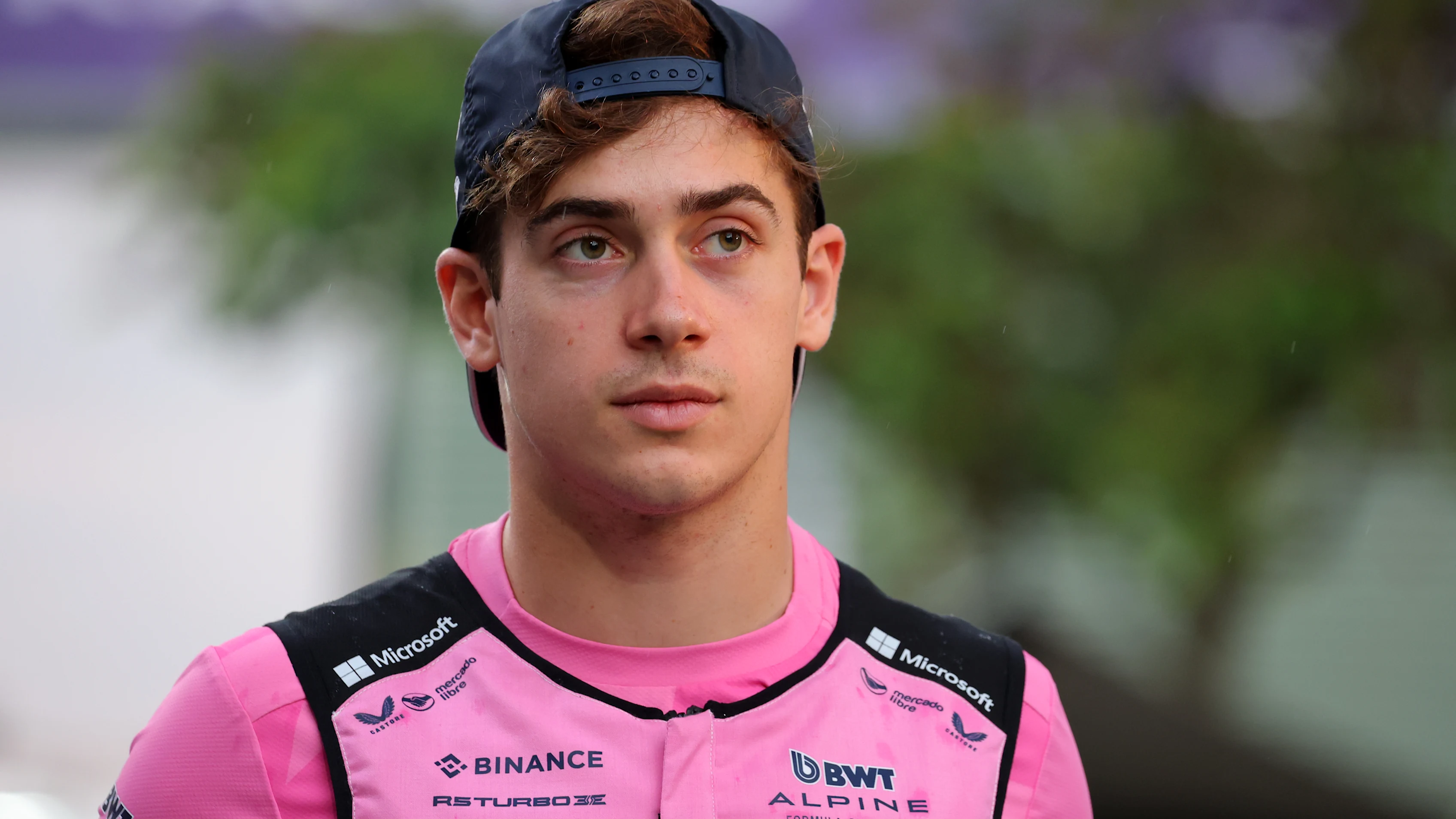SINGAPORE, SINGAPORE - OCTOBER 05: Franco Colapinto of Argentina and Alpine F1 looks on prior to