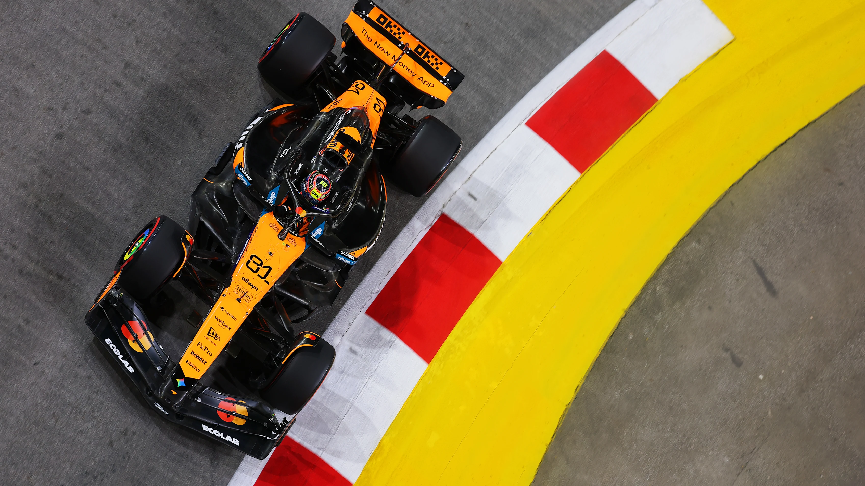 SINGAPORE, SINGAPORE - OCTOBER 03: Oscar Piastri of Australia driving the (81) McLaren MCL39 Mercedes on track during practice ahead of the F1 Grand Prix of Singapore at Marina Bay Street Circuit on October 03, 2025 in Singapore, Singapore. (Photo by Clive Rose - Formula 1/Formula 1 via Getty Images)
