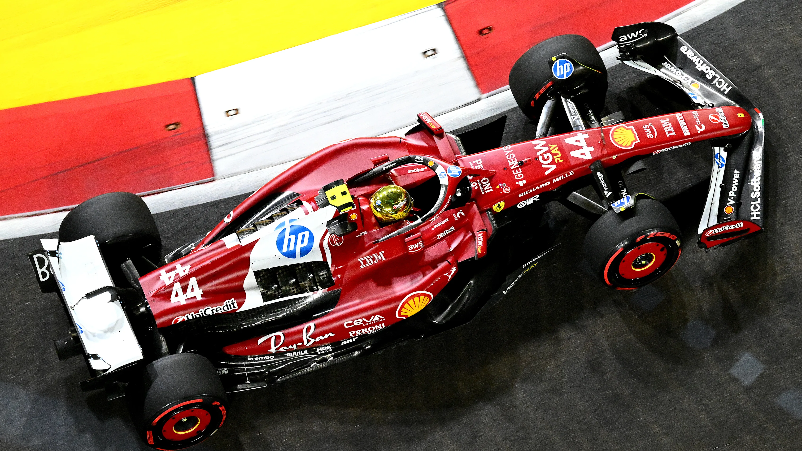 SINGAPORE, SINGAPORE - OCTOBER 03: Lewis Hamilton of Great Britain driving the (44) Scuderia