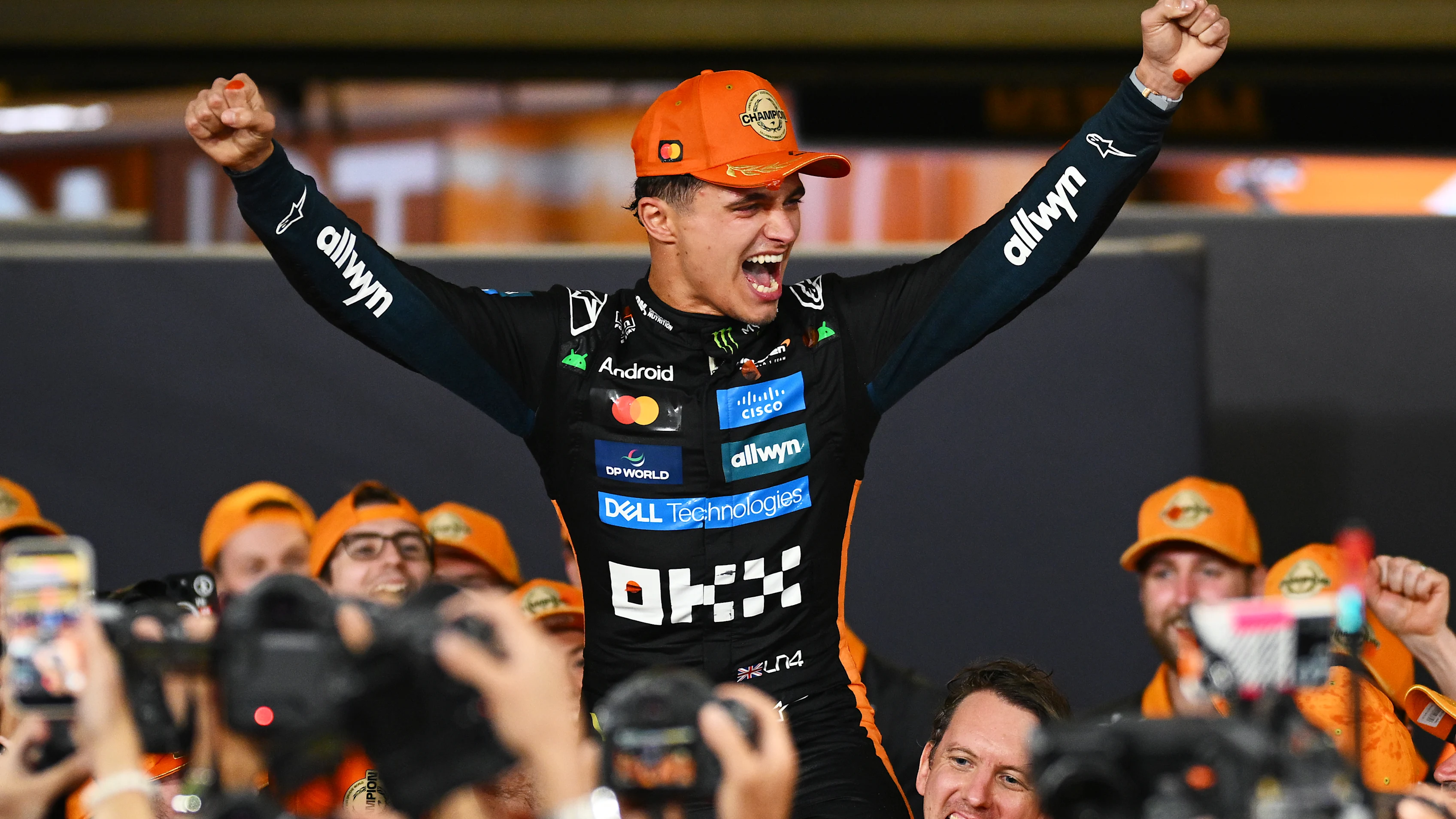 ABU DHABI, UNITED ARAB EMIRATES - DECEMBER 07: 2025 F1 World Drivers Champion Lando Norris of Great