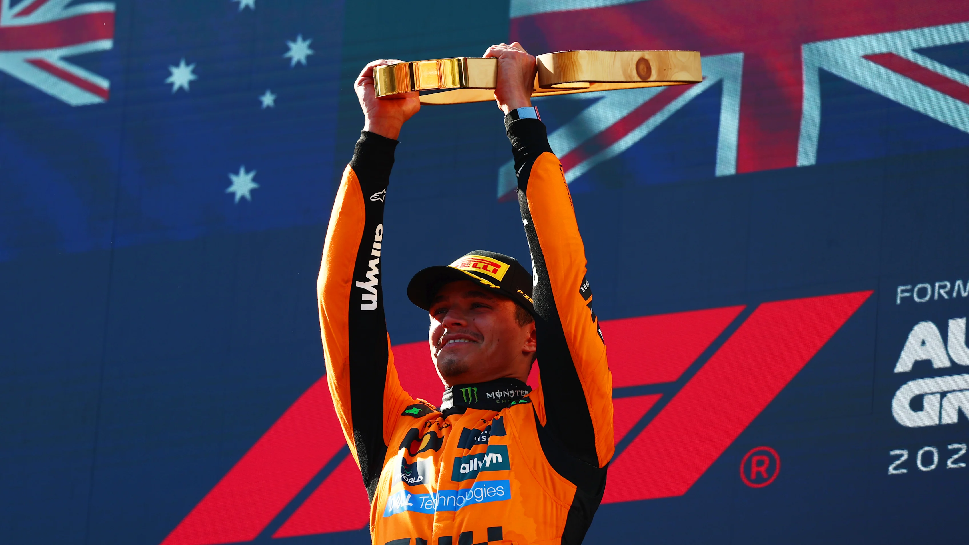 SPIELBERG, AUSTRIA - JUNE 29: Race winner Lando Norris of Great Britain and McLaren lifts the