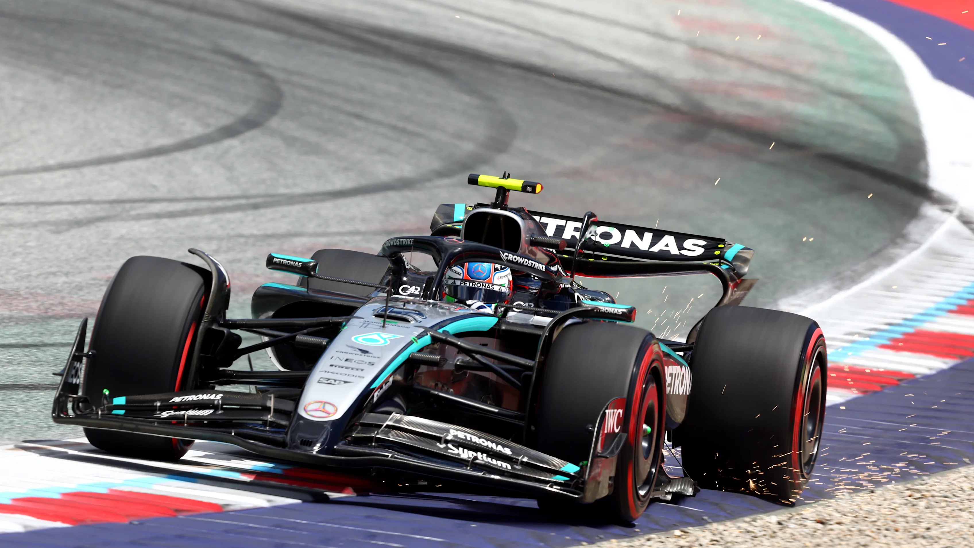 Andrea Kimi Antonelli of Italy driving the (12) Mercedes AMG Petronas F1 Team W16 on track during final practice ahead of the F1 Grand Prix of Austria at Red Bull Ring on June 28, 2025 in Spielberg, Austria. (Photo by Joe Portlock/Getty Images)
