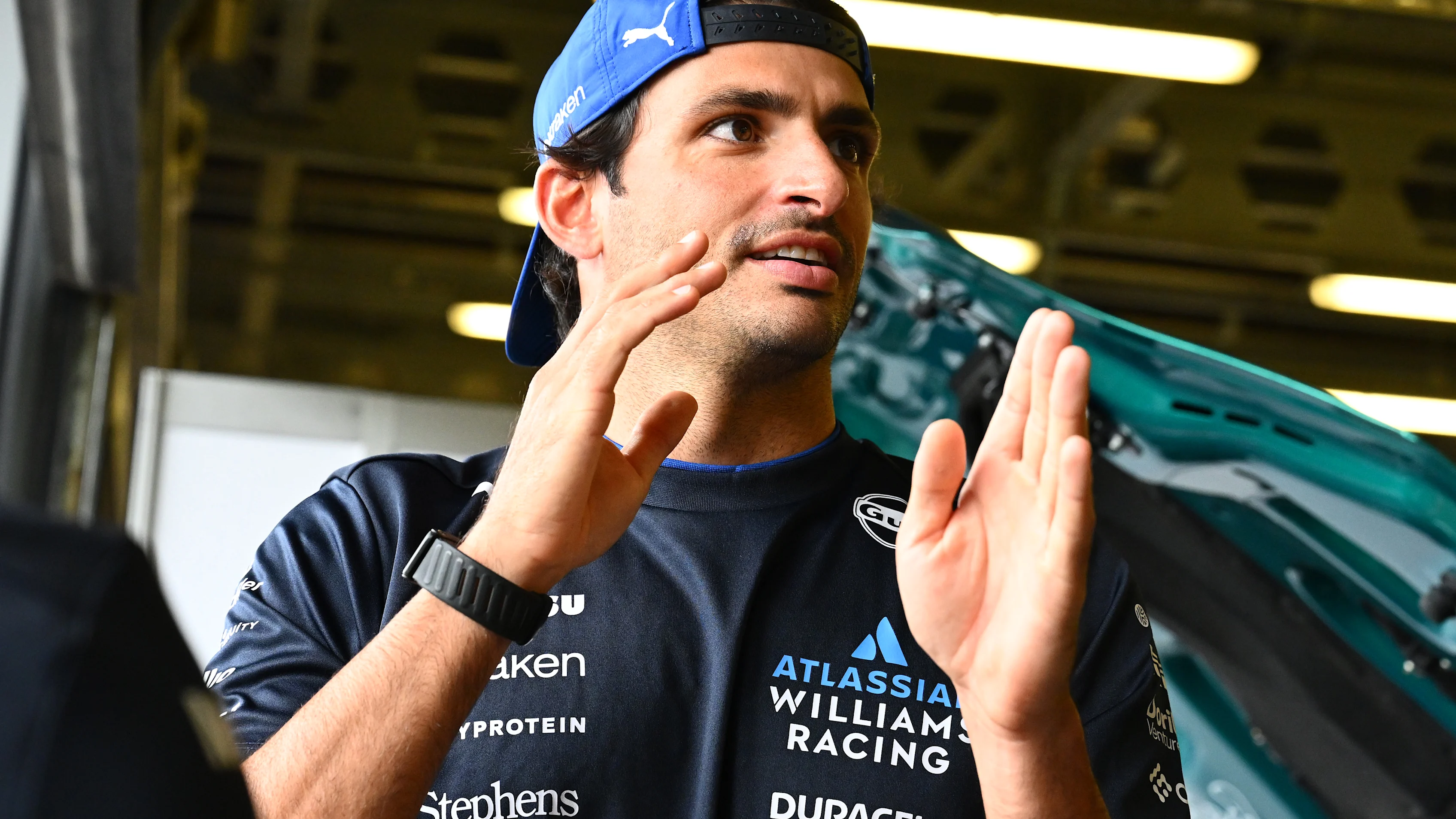 BAKU, AZERBAIJAN - SEPTEMBER 21: Carlos Sainz of Spain and Williams on the drivers parade prior to