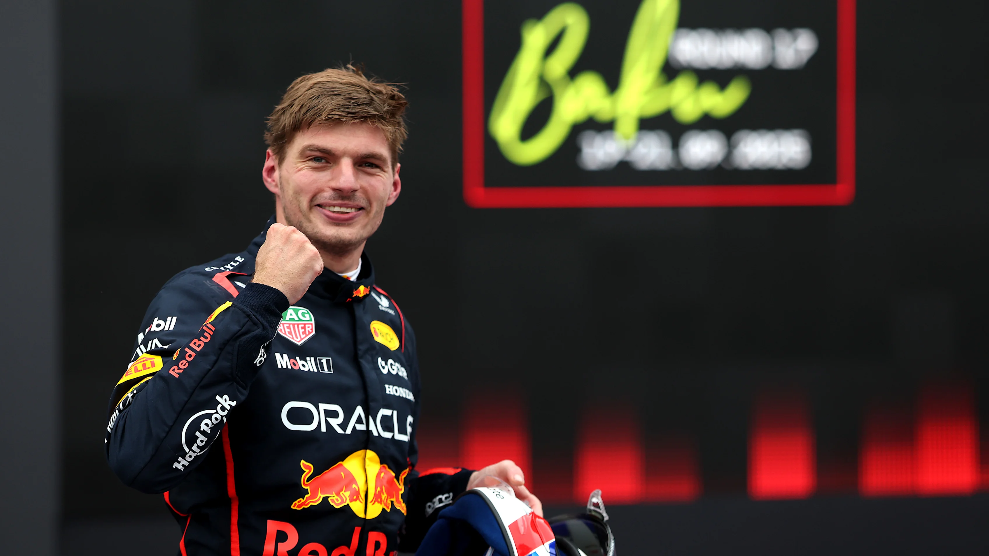 BAKU, AZERBAIJAN - SEPTEMBER 21: Race winner Max Verstappen of the Netherlands and Oracle Red Bull