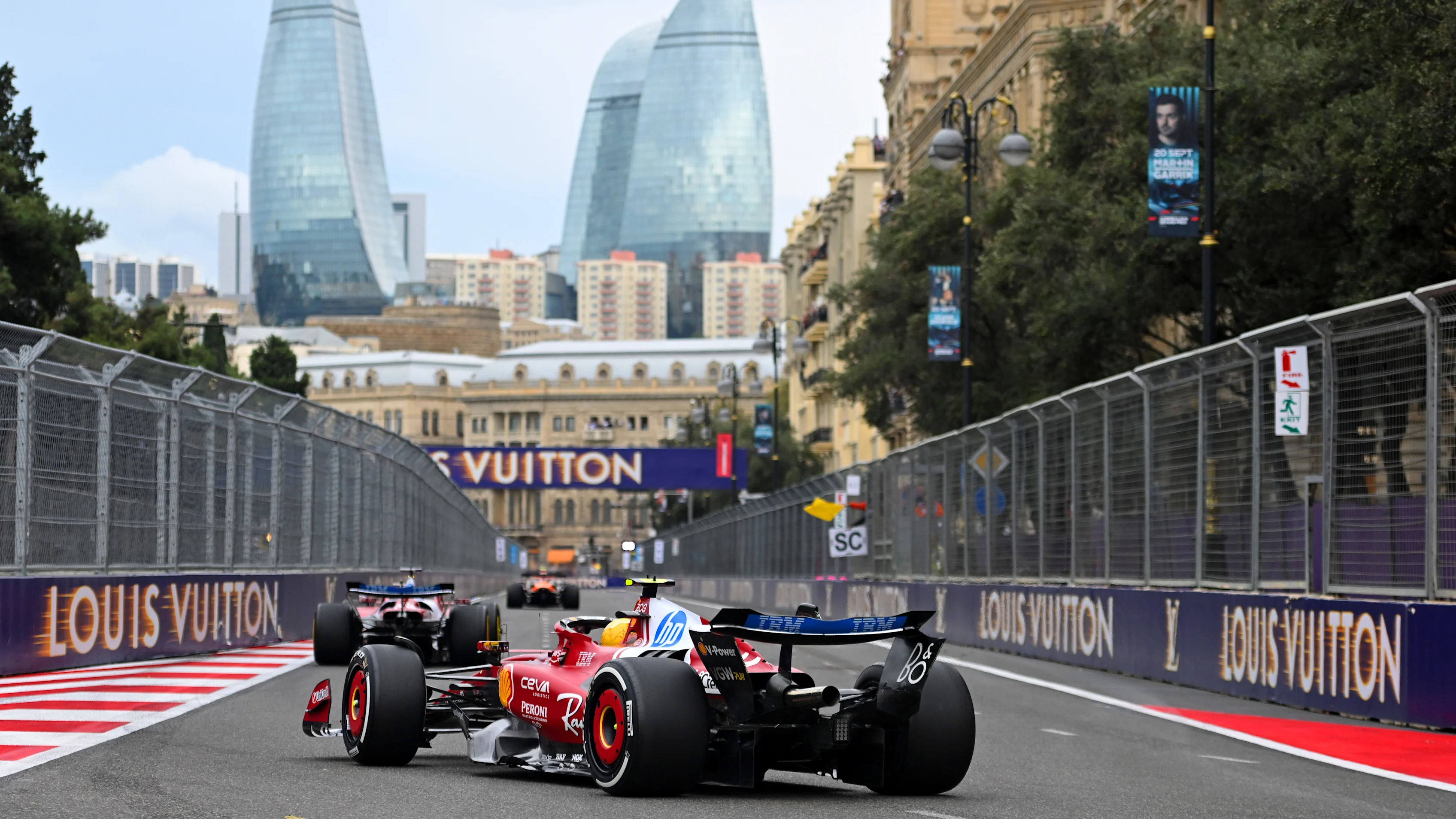 BAKU, AZERBAIJAN - SEPTEMBER 21: Lewis Hamilton of Great Britain driving the (44) Scuderia Ferrari