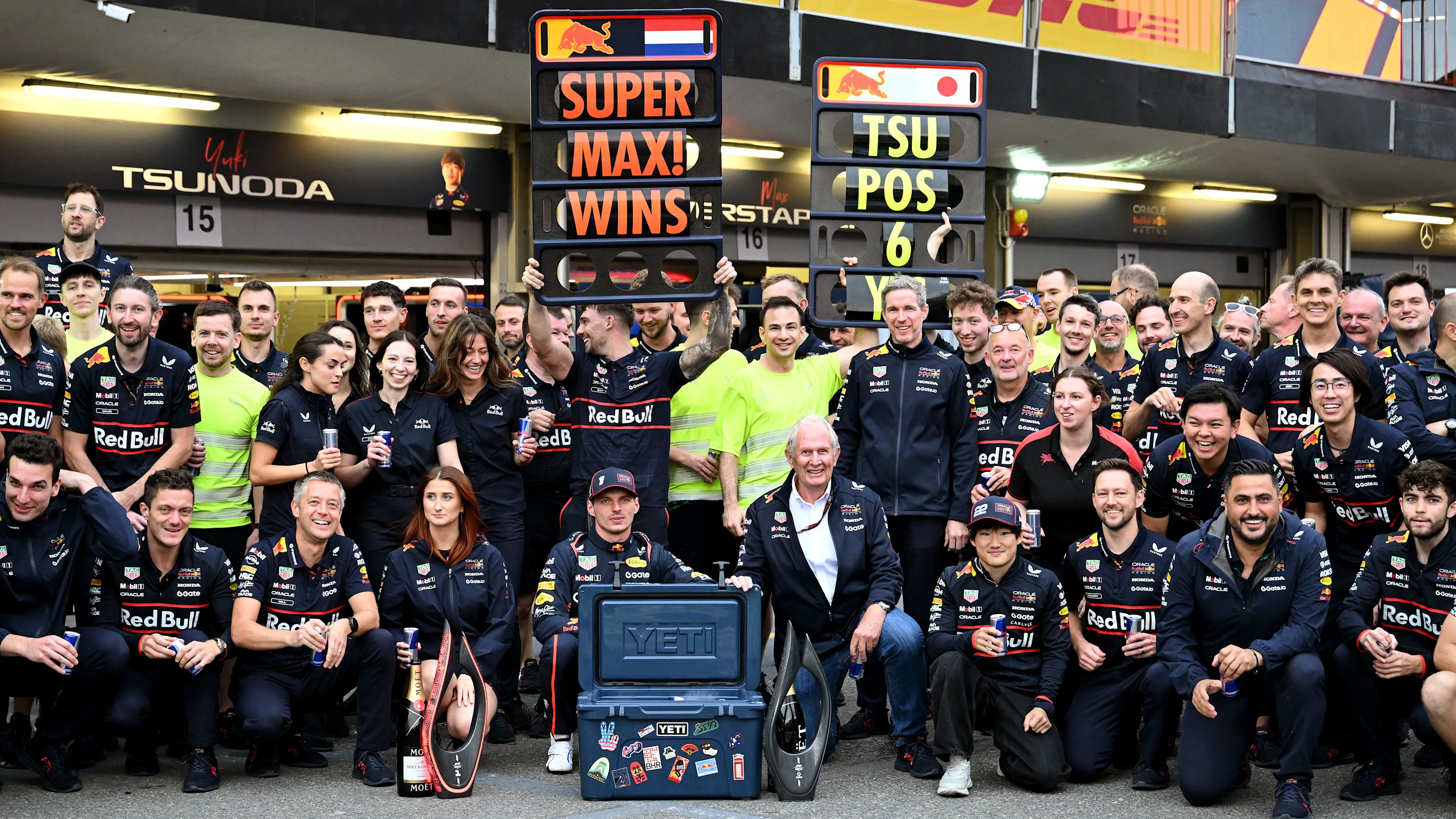 BAKU, AZERBAIJAN - SEPTEMBER 21: Race winner Max Verstappen of the Netherlands and Oracle Red Bull