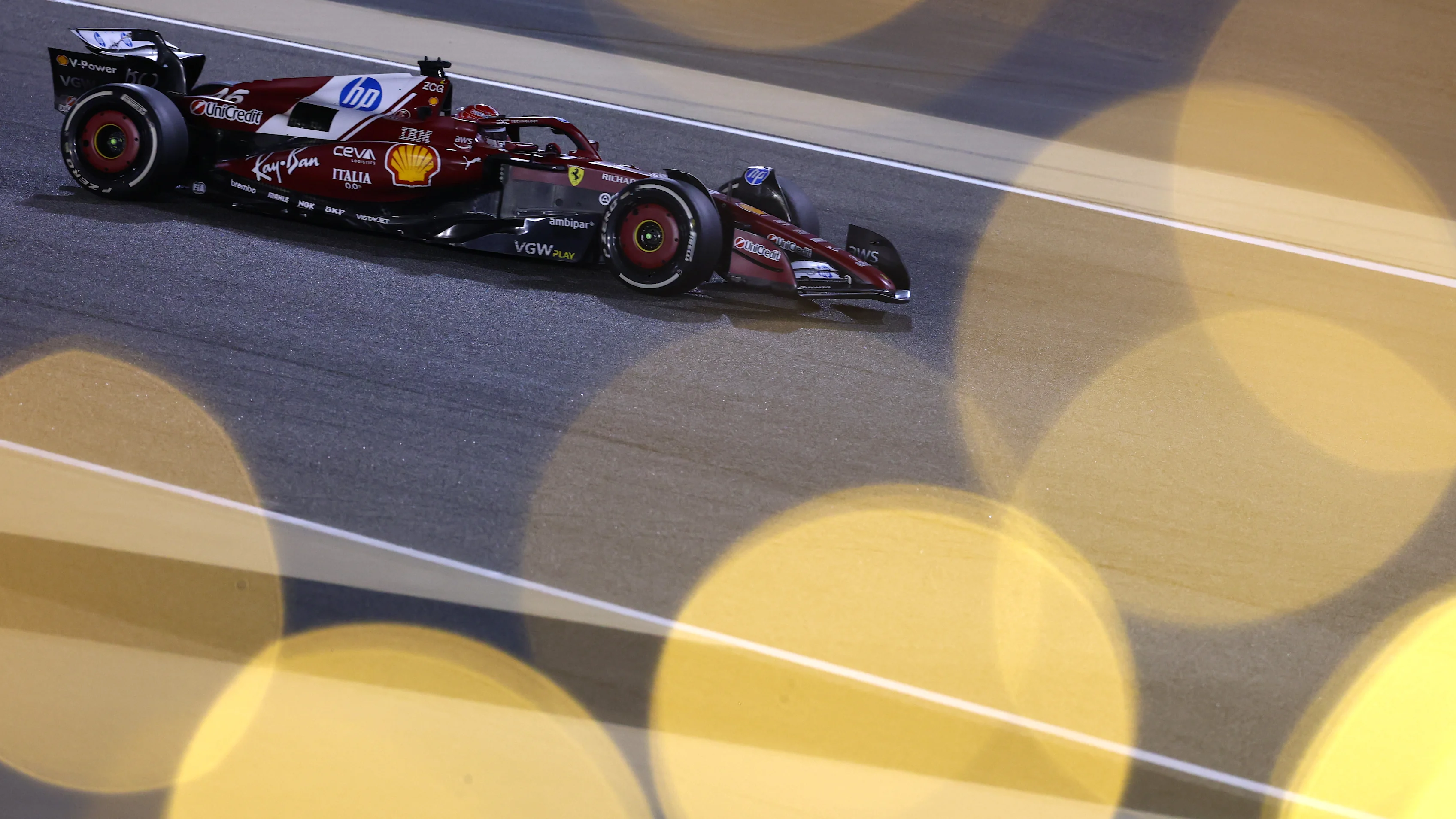 BAHRAIN, BAHRAIN - APRIL 13: Charles Leclerc of Monaco driving the (16) Scuderia Ferrari SF-25 on