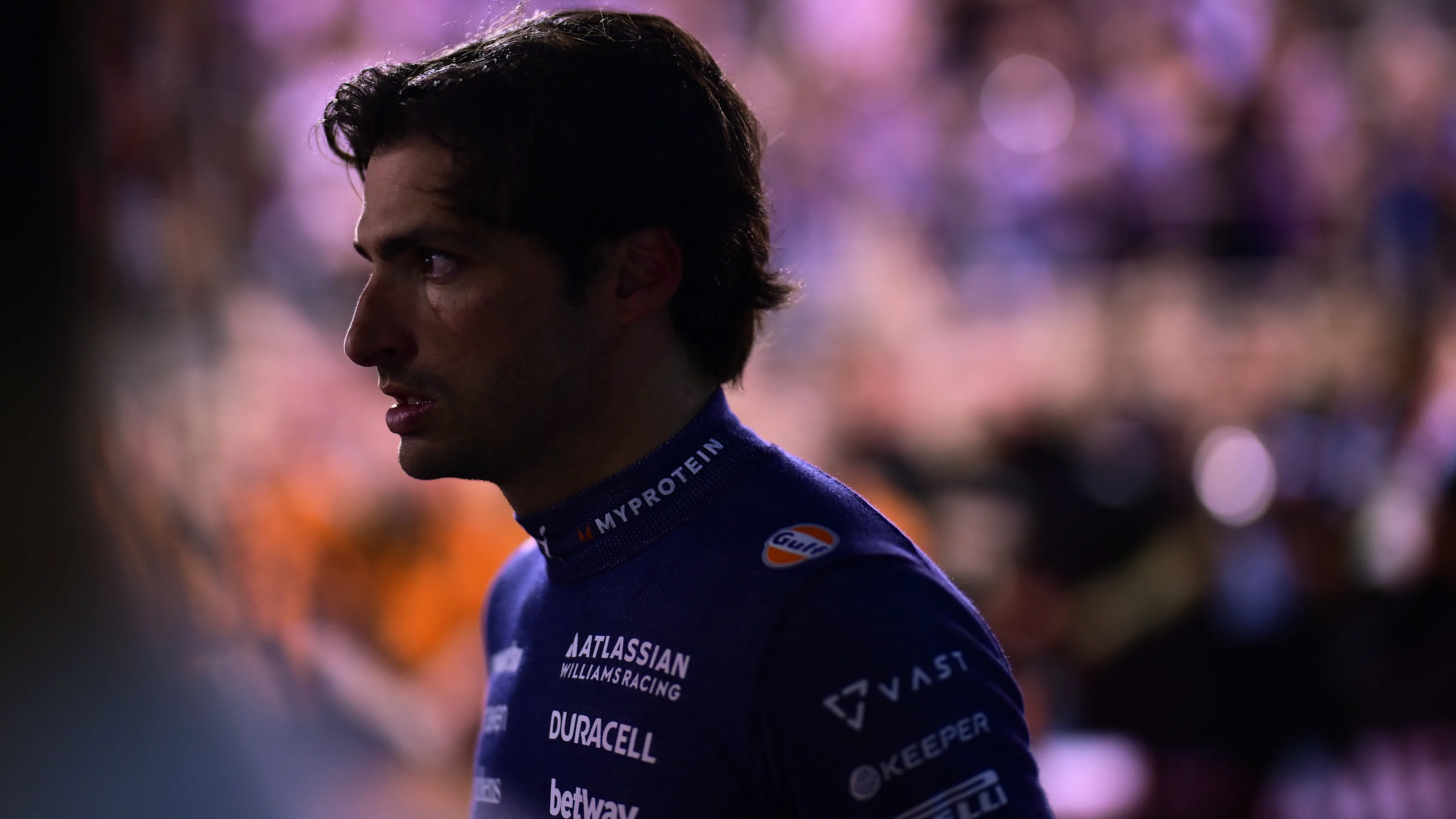 BAHRAIN, BAHRAIN - APRIL 13: Twentieth placed Carlos Sainz of Spain and Williams in parc ferme