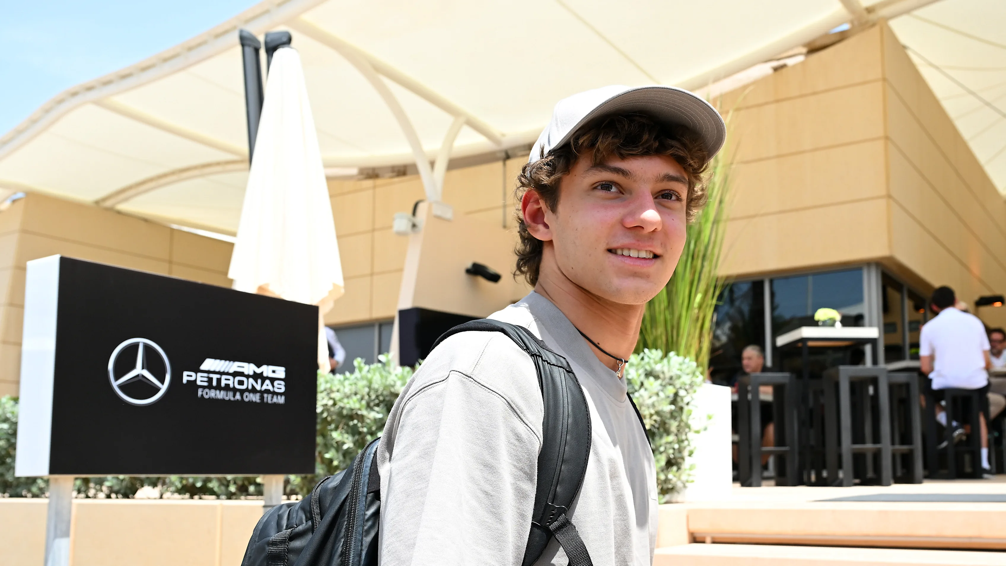 BAHRAIN, BAHRAIN - APRIL 10: Andrea Kimi Antonelli of Italy and Mercedes AMG Petronas F1 Team looks