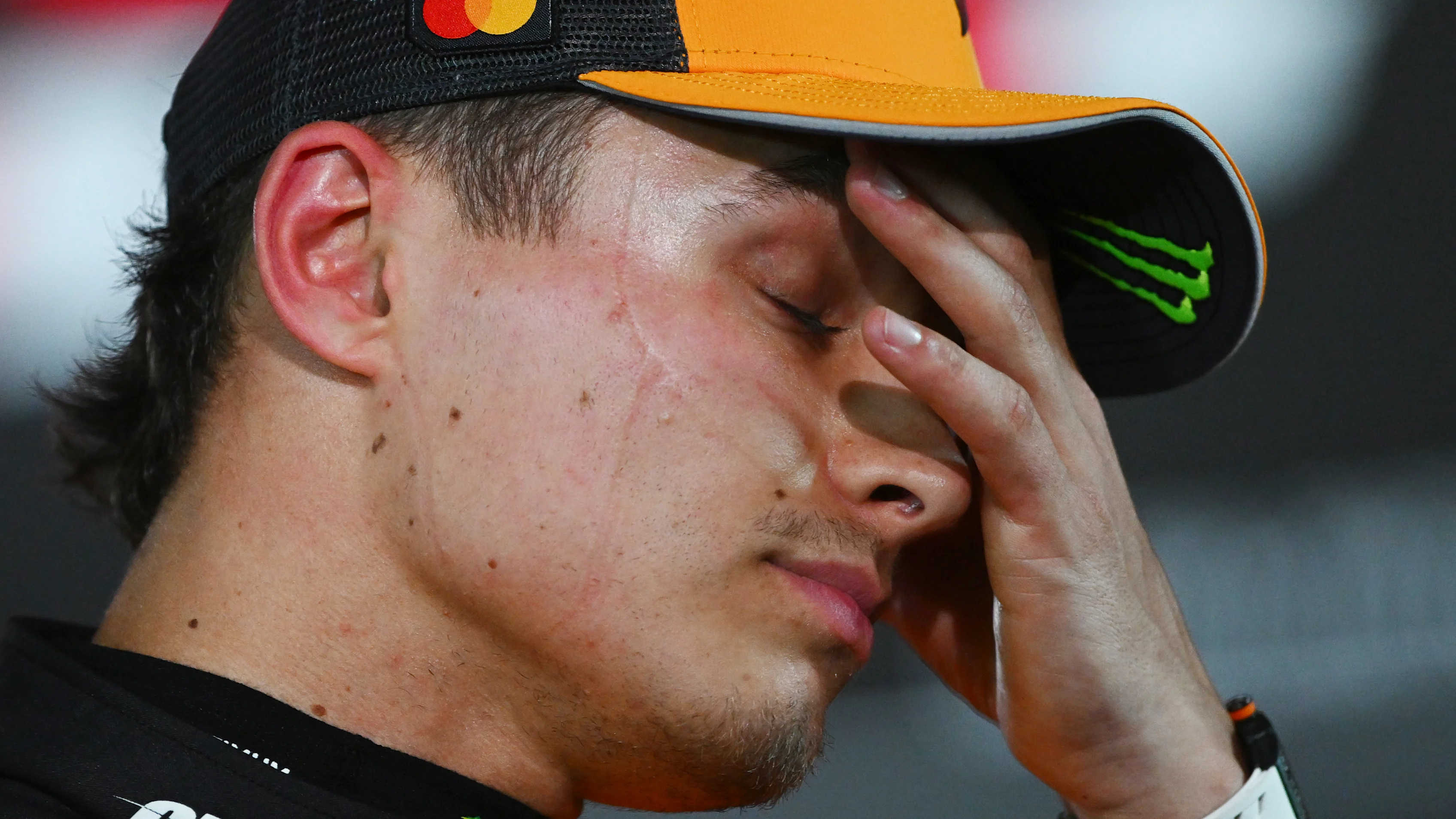 BAHRAIN, BAHRAIN - APRIL 12: Sixth placed qualifier Lando Norris of Great Britain and McLaren looks