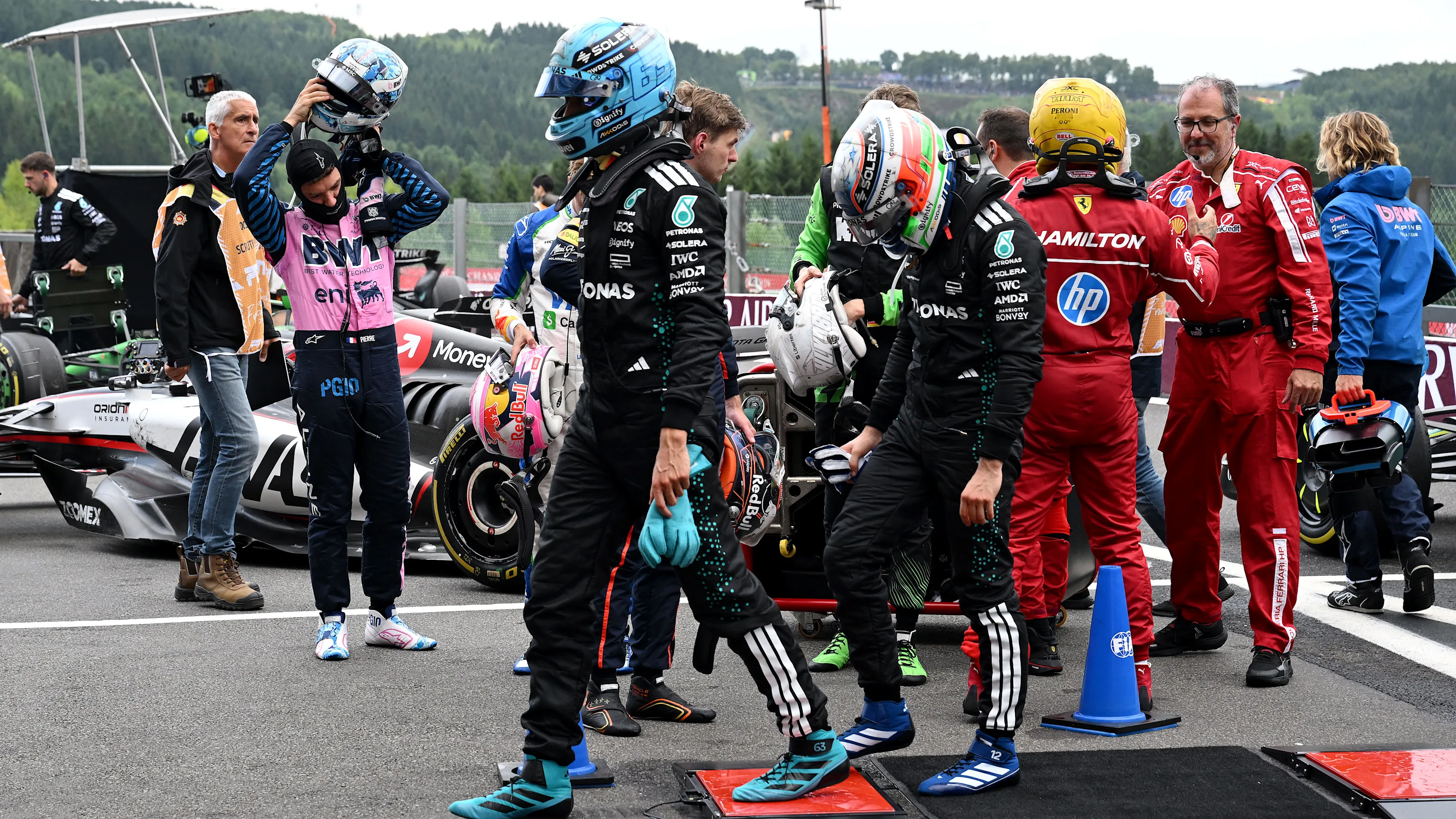 SPA, BELGIUM - JULY 27: Fifth placed George Russell of Great Britain and Mercedes AMG Petronas F1