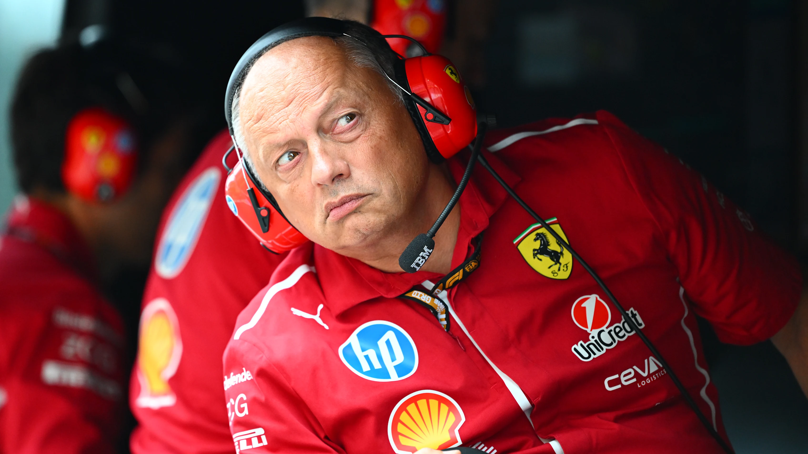 SPA, BELGIUM - JULY 26: Frederic Vasseur, Team Principal of Scuderia Ferrari looks on from the pit