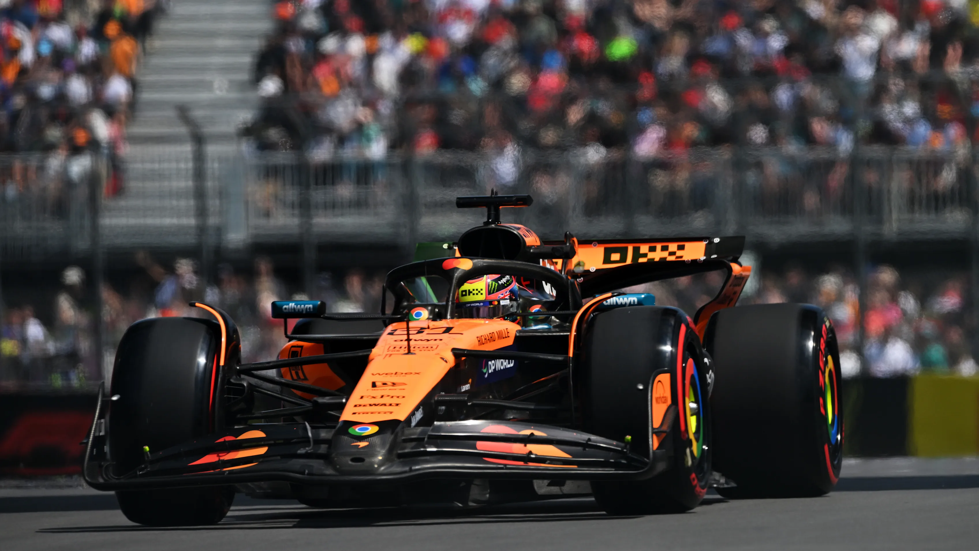 MONTREAL, QUEBEC - JUNE 13: Oscar Piastri of Australia driving the (81) McLaren MCL39 Mercedes on