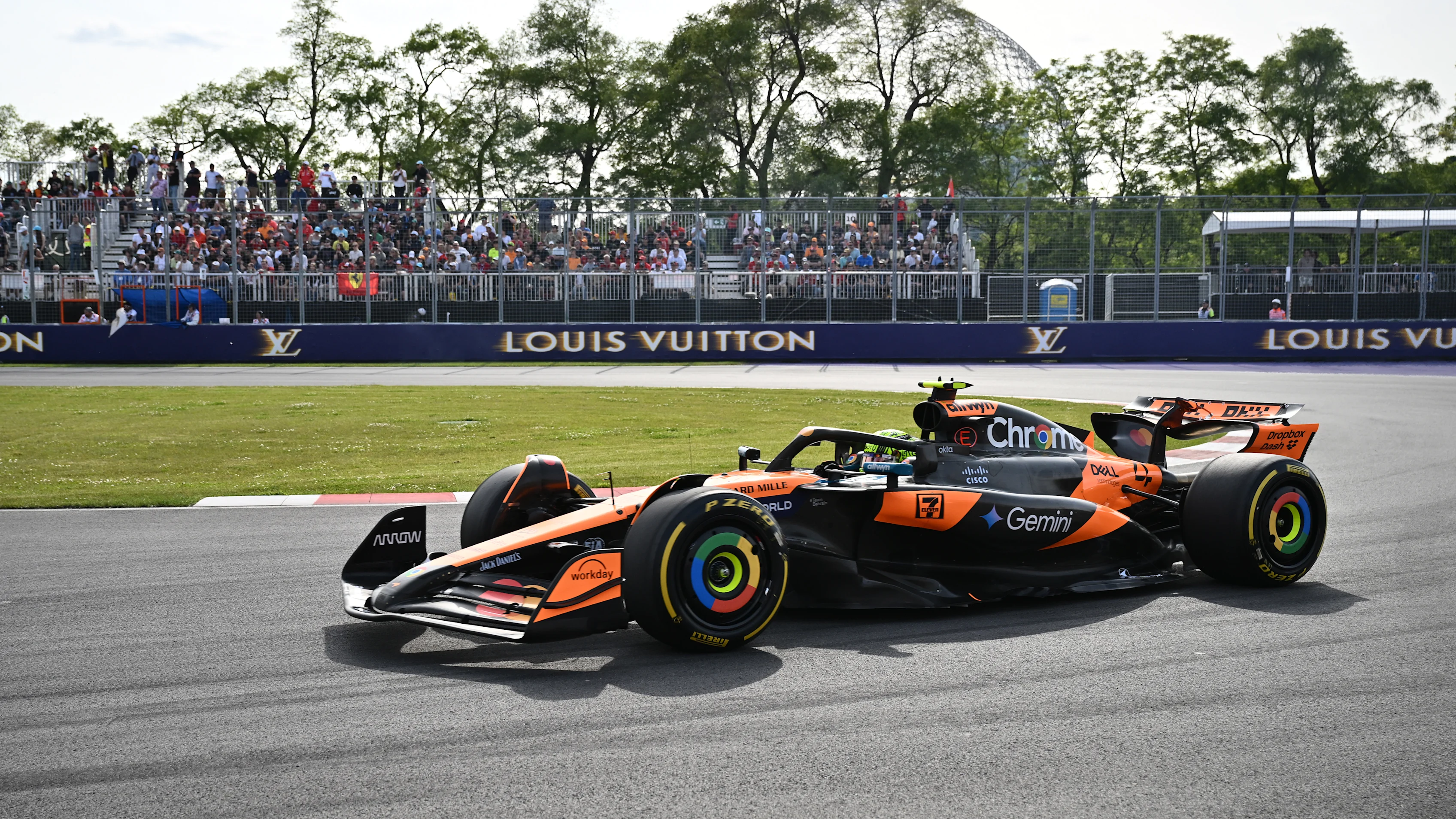 MONTREAL, QUEBEC - JUNE 13: Lando Norris of Great Britain driving the (4) McLaren MCL39 Mercedes on