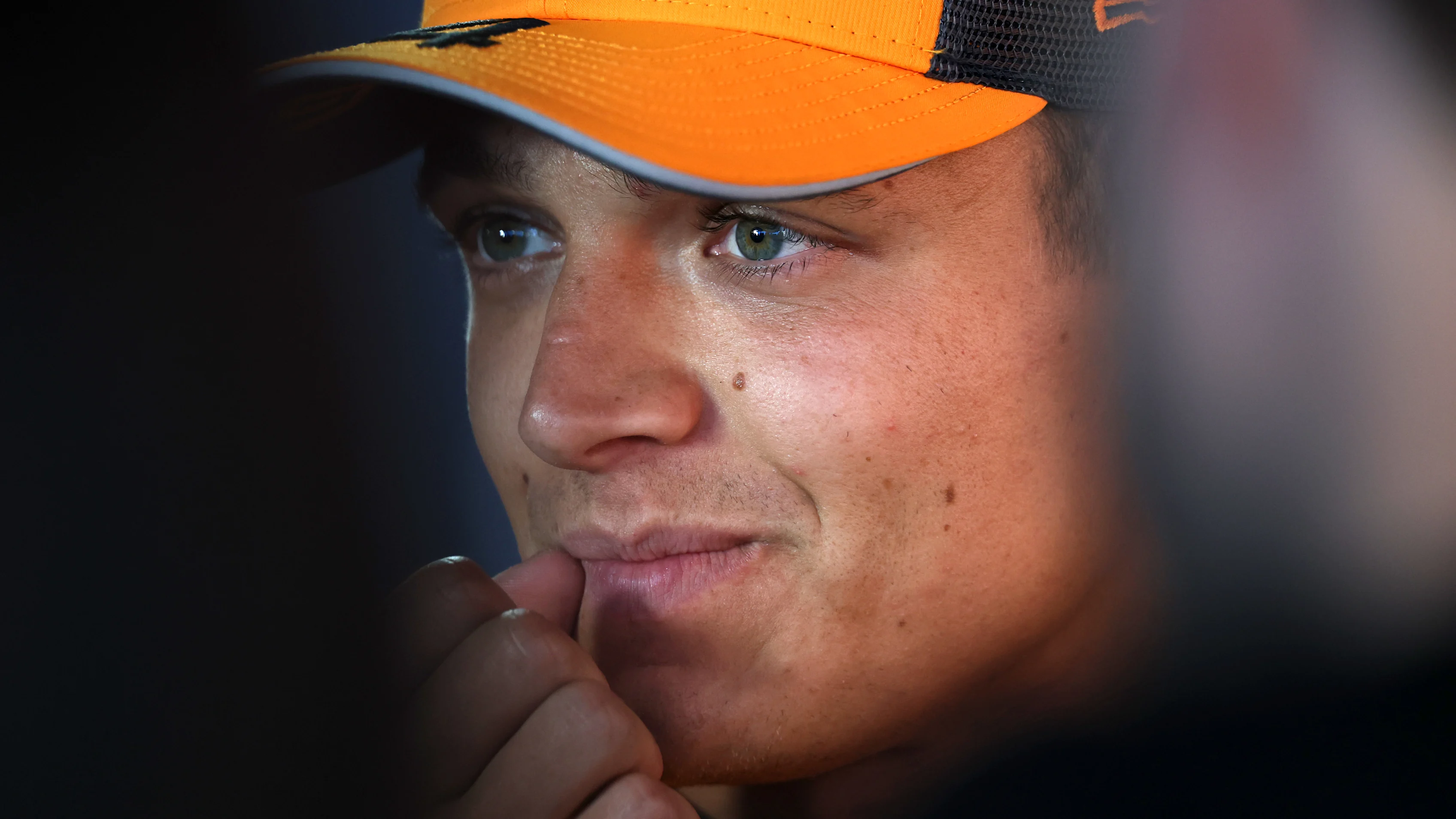 IMOLA, ITALY - MAY 15: Lando Norris of Great Britain and McLaren looks on in the Paddock during