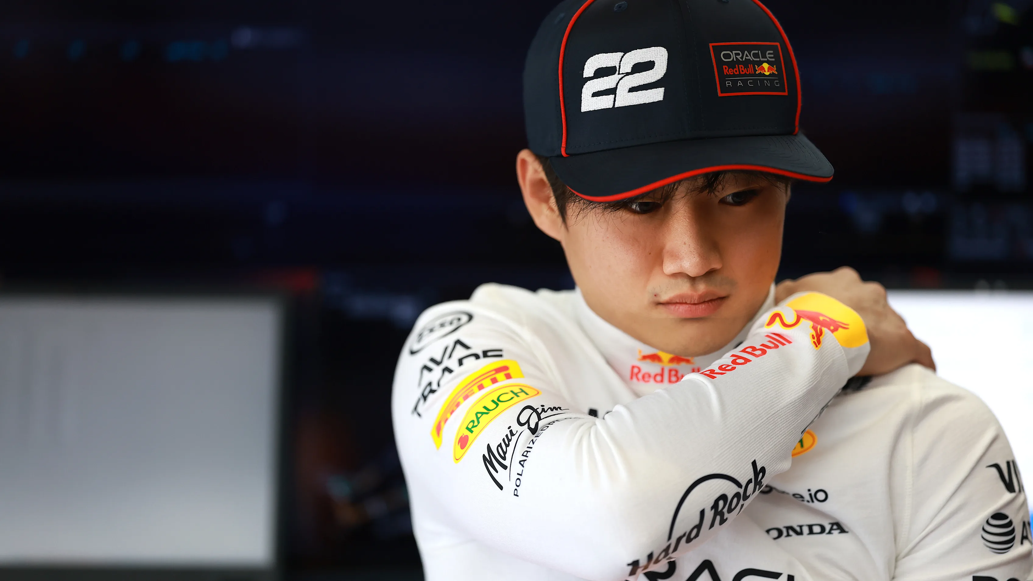 IMOLA, ITALY - MAY 17: Yuki Tsunoda of Japan and Oracle Red Bull Racing looks on during qualifying