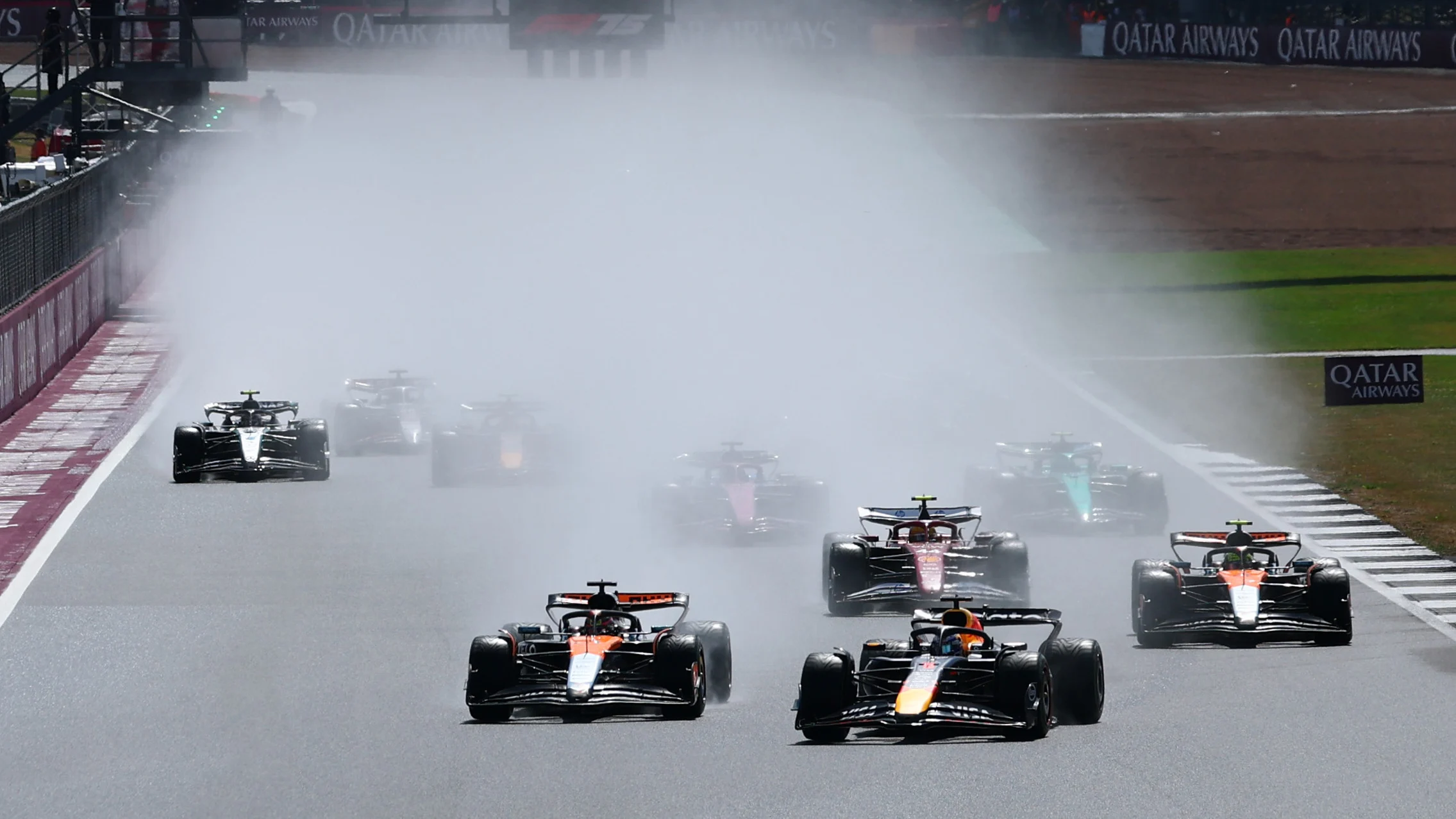 NORTHAMPTON, ENGLAND - JULY 06: Max Verstappen of the Netherlands driving the (1) Oracle Red Bull