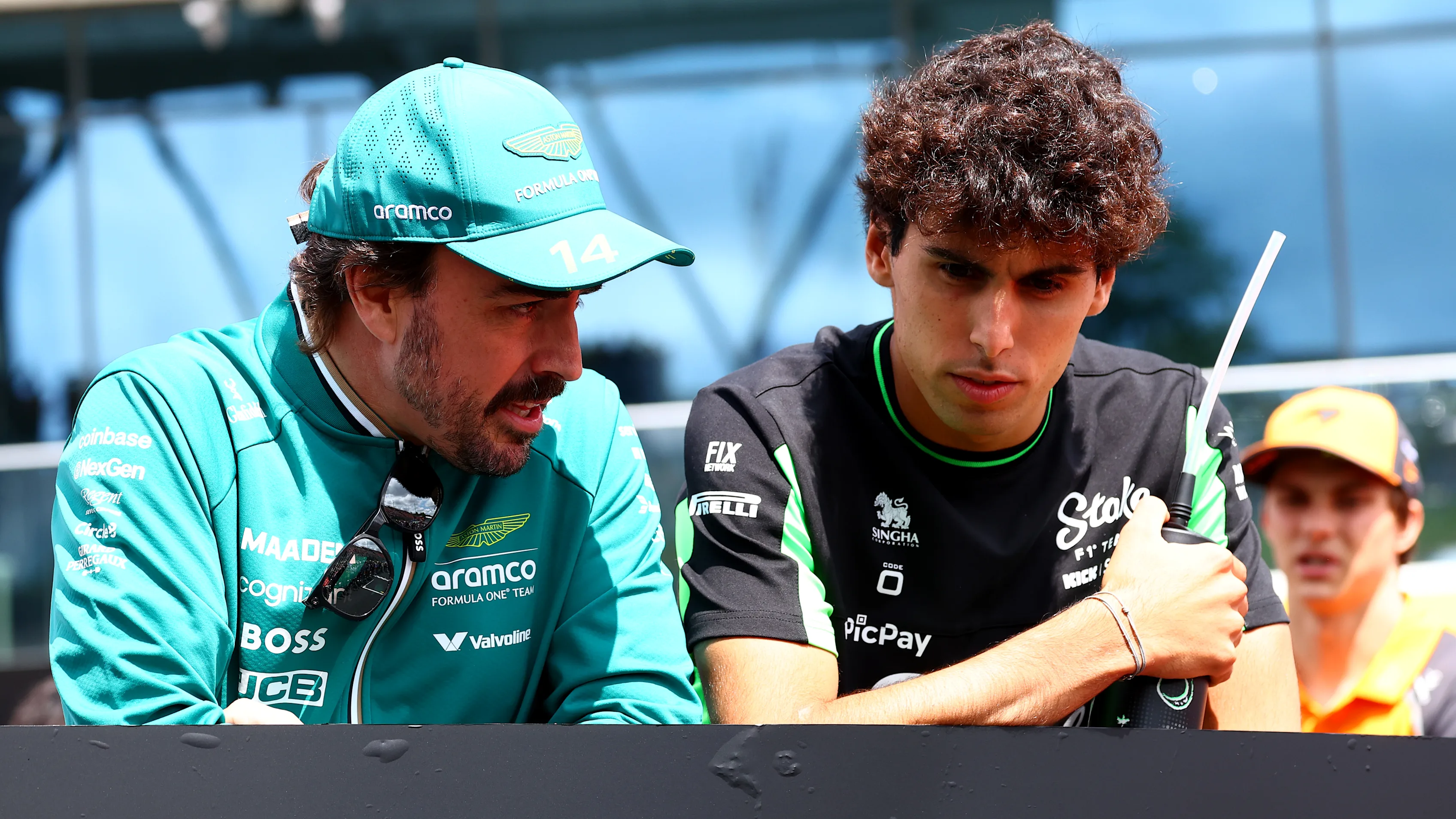 BUDAPEST, HUNGARY - AUGUST 03: Fernando Alonso of Spain and Aston Martin F1 Team and Gabriel