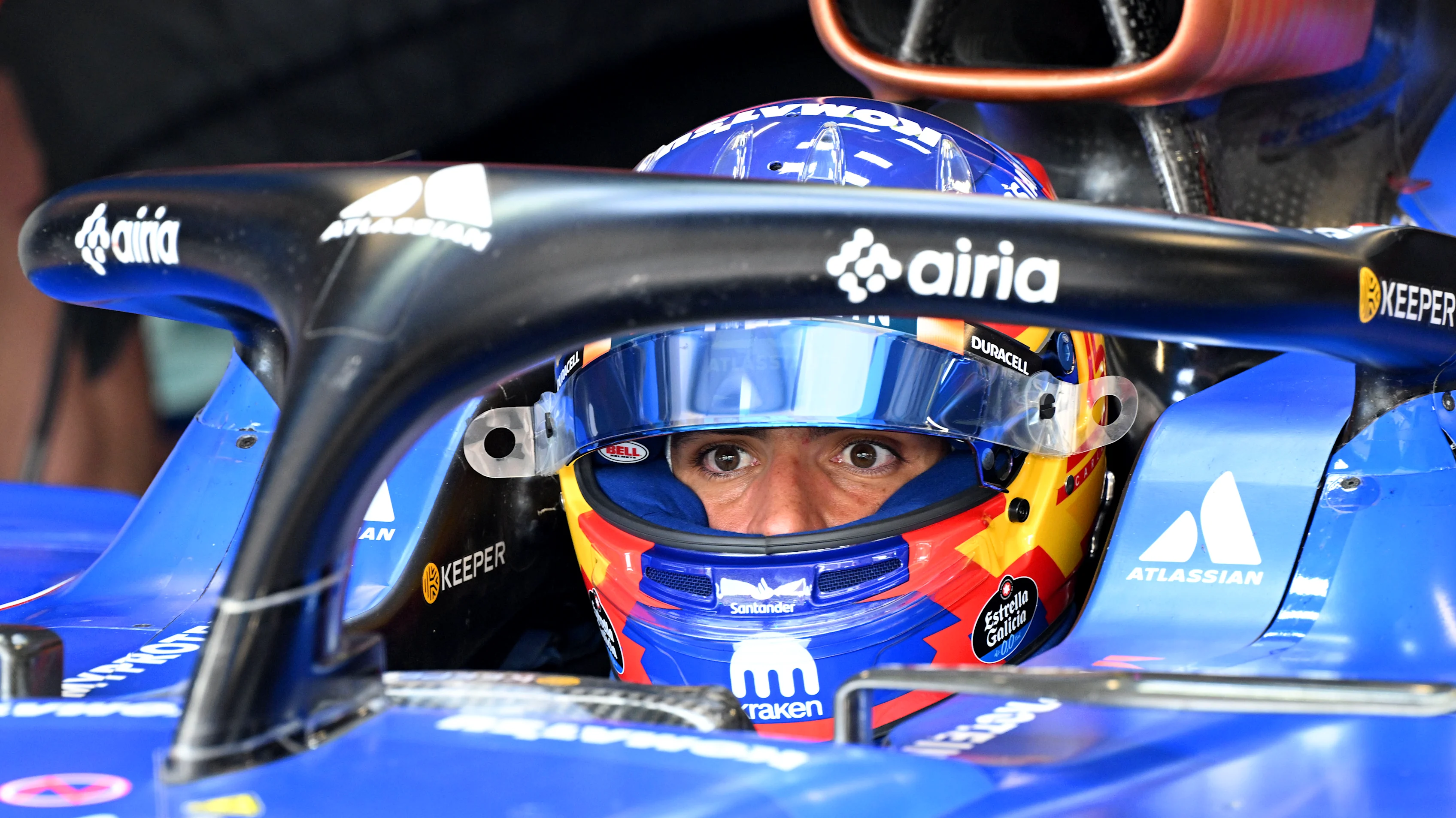 BUDAPEST, HUNGARY - AUGUST 02: Carlos Sainz of Spain and Williams prepares to drive during final practice ahead of the F1 Grand Prix of Hungary at Hungaroring on August 02, 2025 in Budapest, Hungary. (Photo by Mark Sutton - Formula 1/Formula 1 via Getty Images)