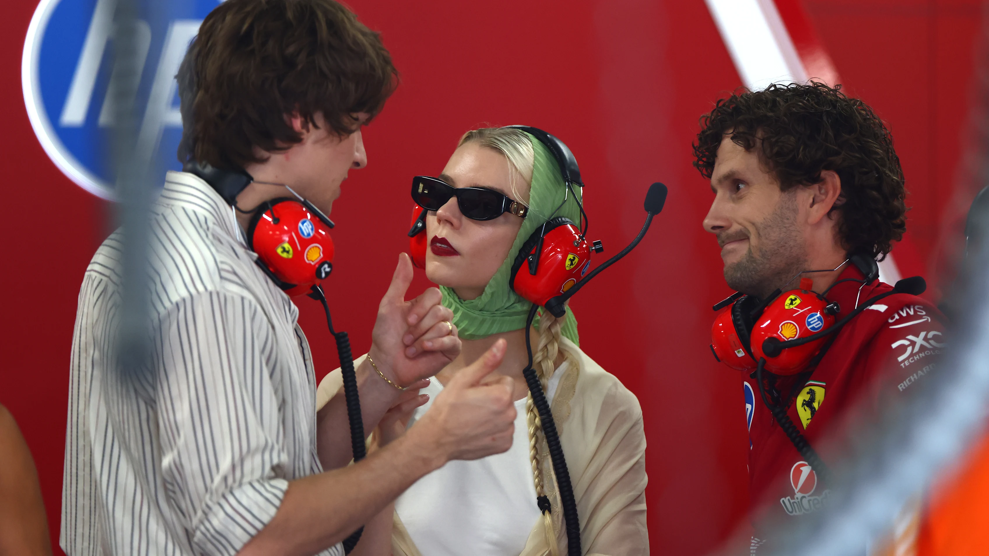 Anya Taylor-Joy watched the action from the Ferrari garage during the Hungarian Grand Prix weekend