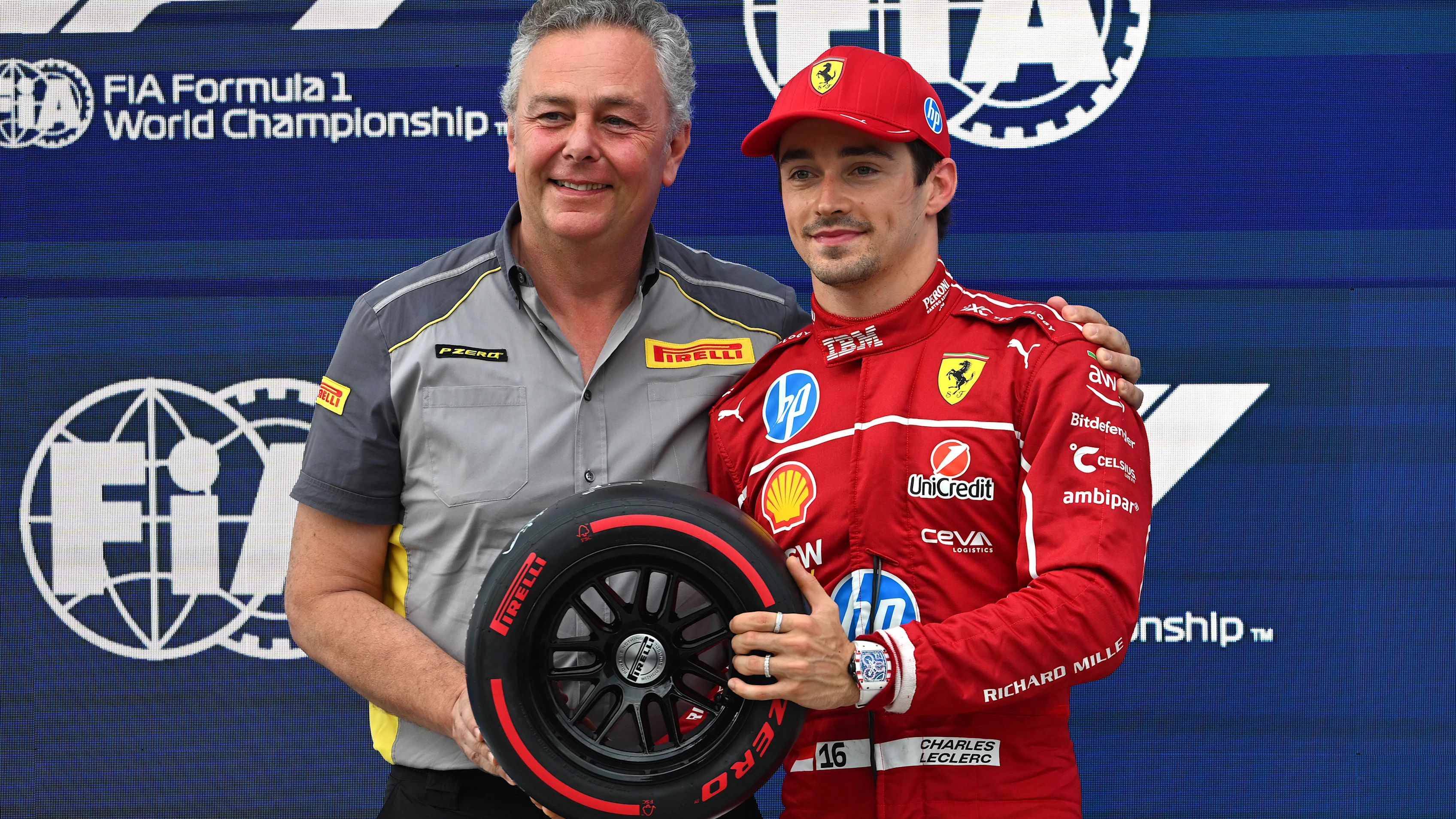 BUDAPEST, HUNGARY - AUGUST 02: Mario Isola, Director of Pirelli F1 presents Pole position qualifier