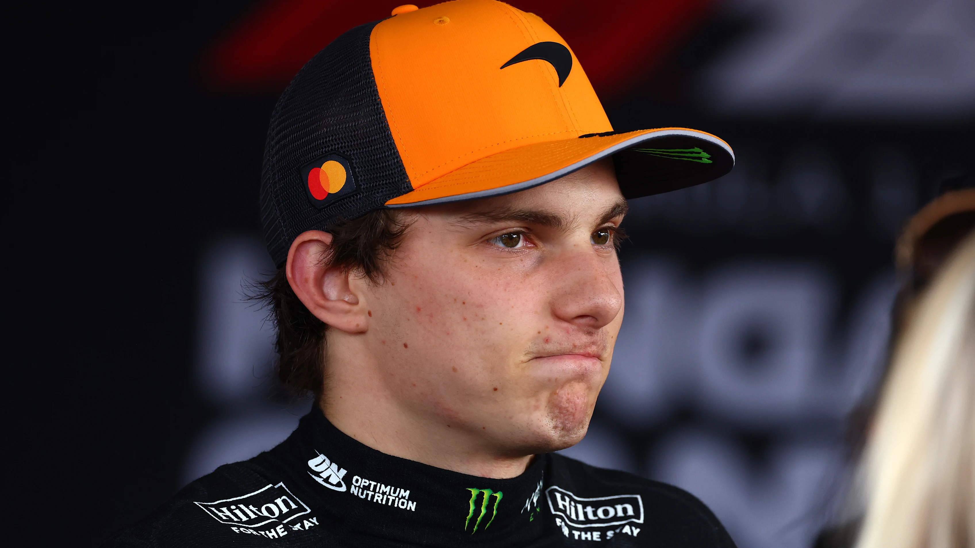 BUDAPEST, HUNGARY - AUGUST 02: Second placed qualifier Oscar Piastri of Australia and McLaren is interviewed during qualifying ahead of the F1 Grand Prix of Hungary at Hungaroring on August 02, 2025 in Budapest, Hungary. (Photo by Joe Portlock/Getty Images)