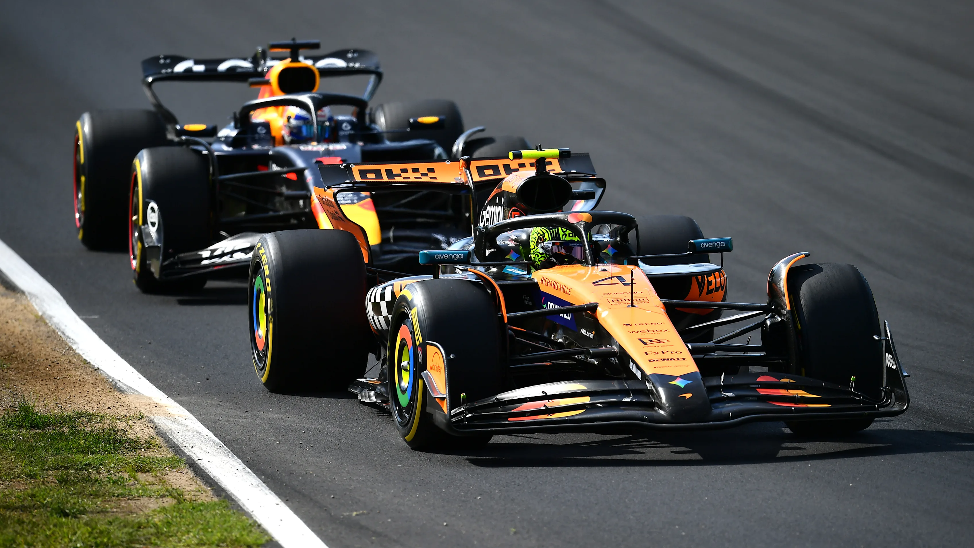 MONZA, ITALY - SEPTEMBER 04: Lando Norris of Great Britain and McLaren is interviewed during