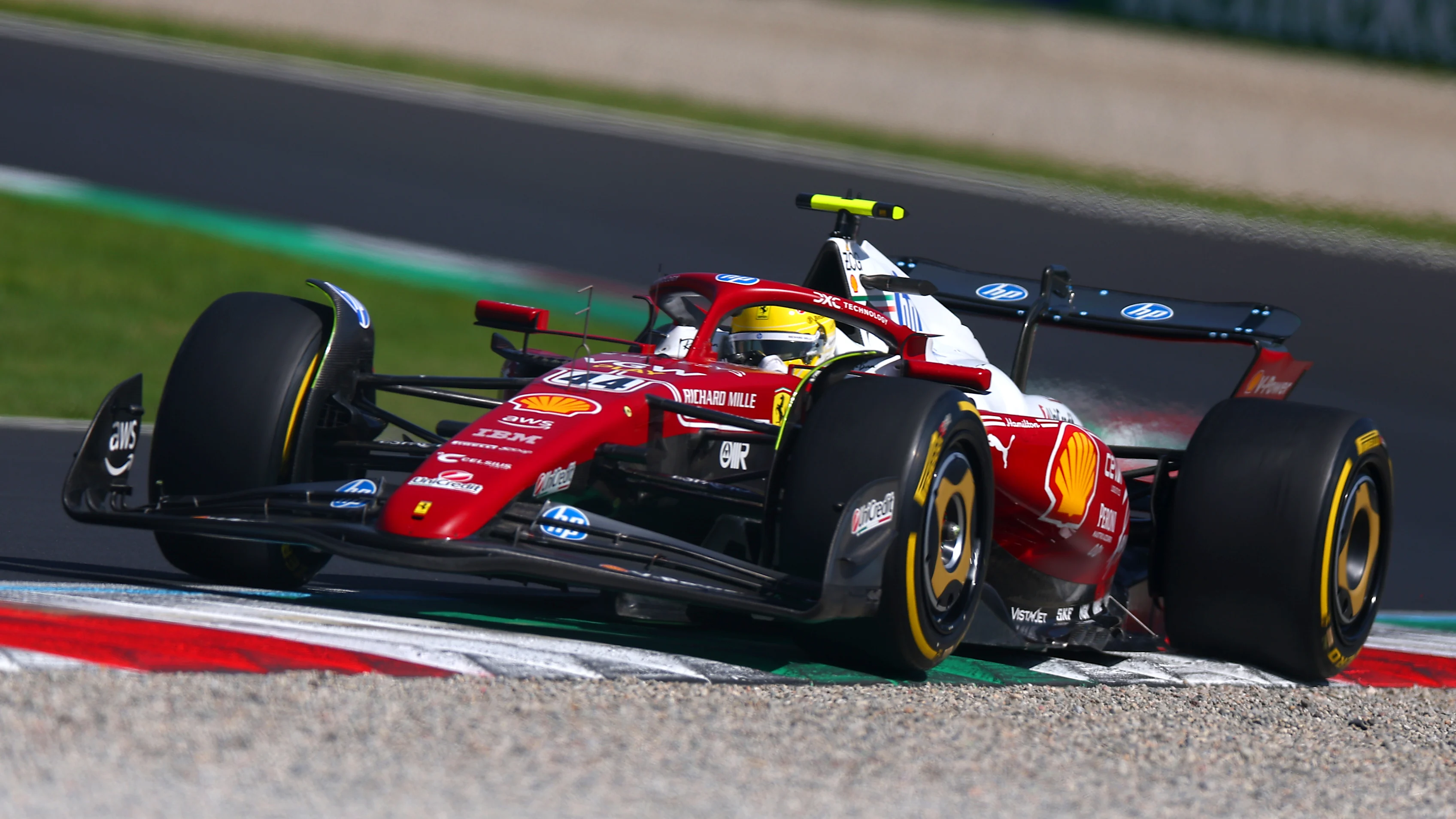 MONZA, ITALY - SEPTEMBER 06: Lewis Hamilton of Great Britain driving the (44) Scuderia Ferrari
