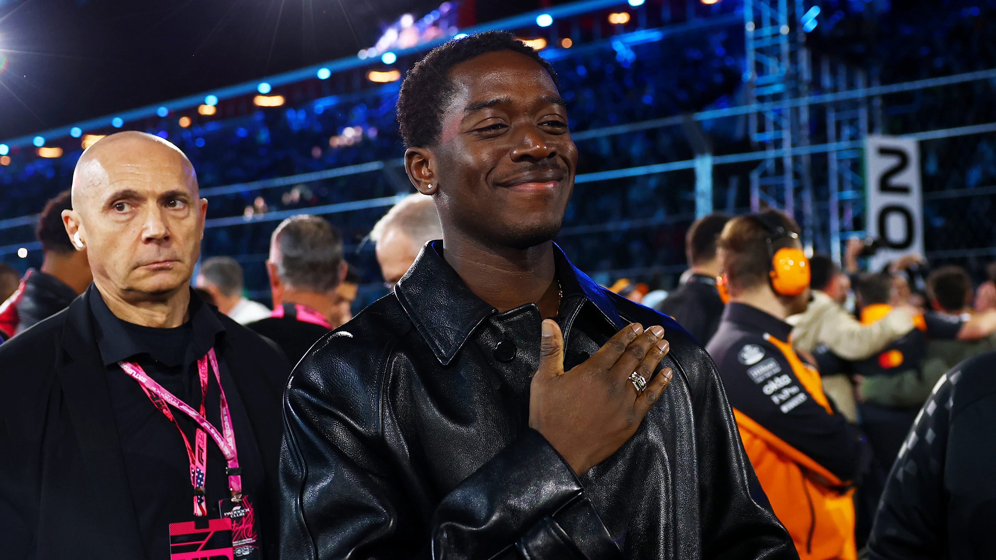 LAS VEGAS, NEVADA - NOVEMBER 22: Damson Idris prior to the F1 Grand Prix of Las Vegas at Las Vegas