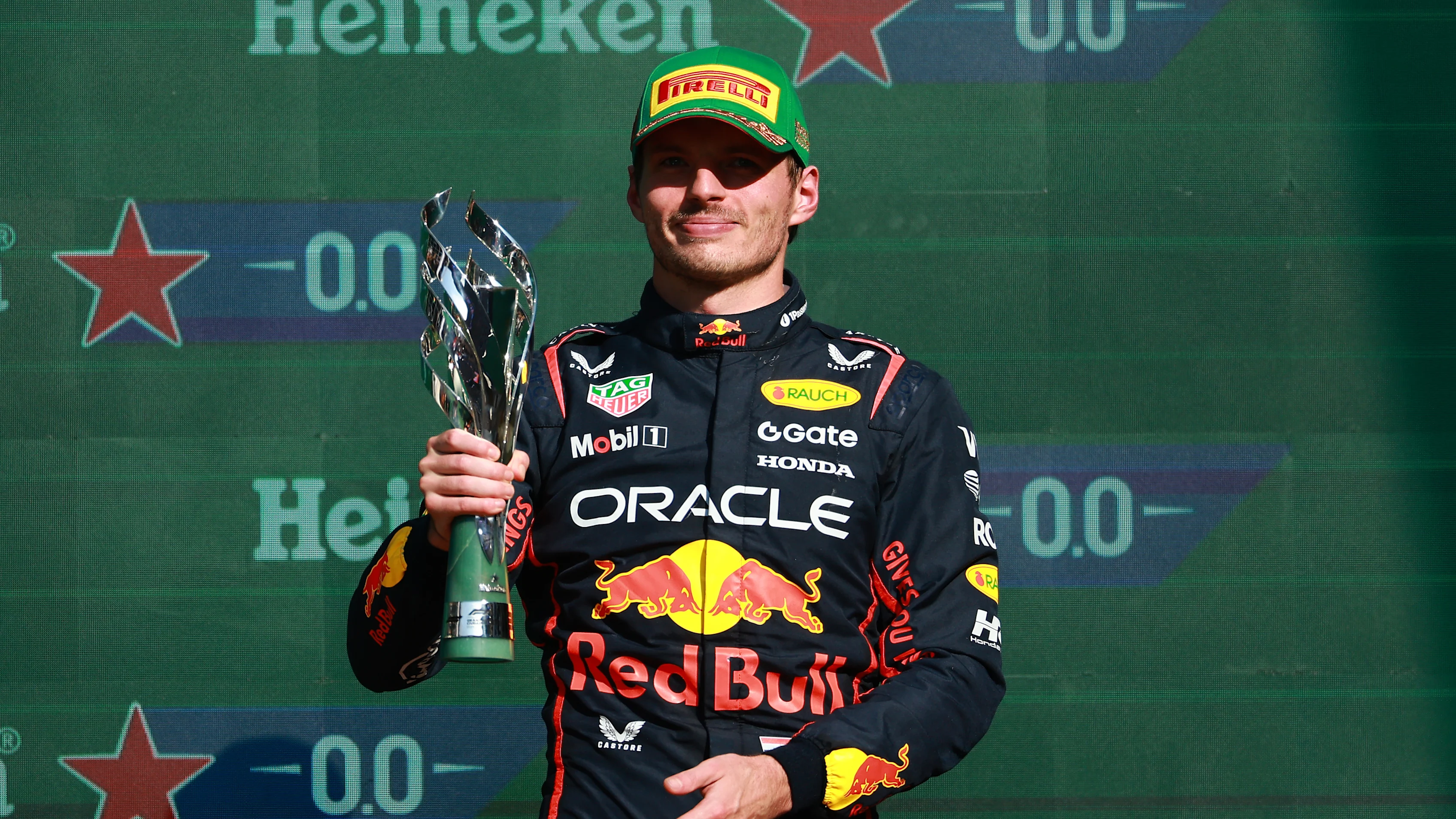 MEXICO CITY, MEXICO - OCTOBER 26: Third placed Max Verstappen of the Netherlands and Oracle Red