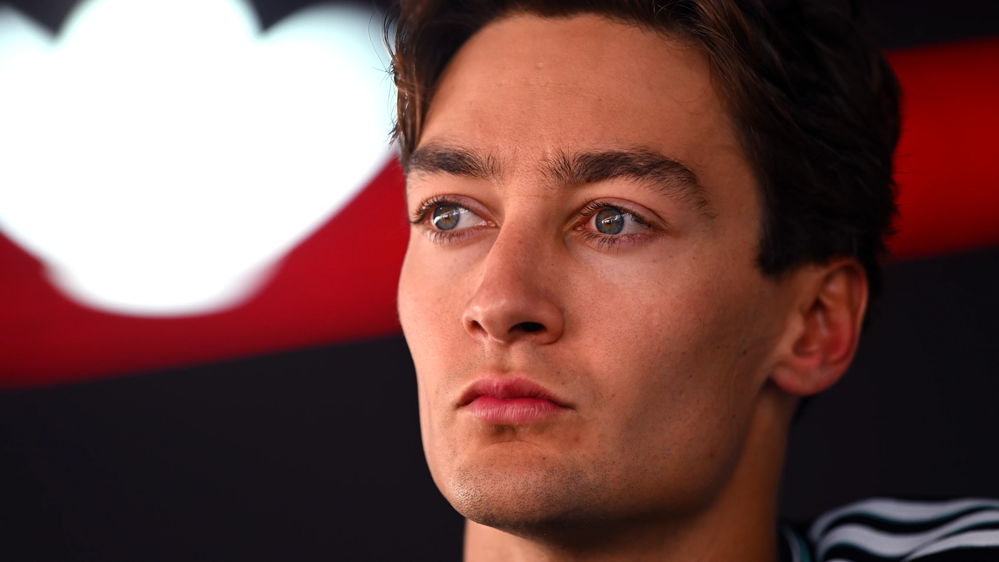 MEXICO CITY, MEXICO - OCTOBER 26: Seventh placed George Russell of Great Britain and Mercedes AMG