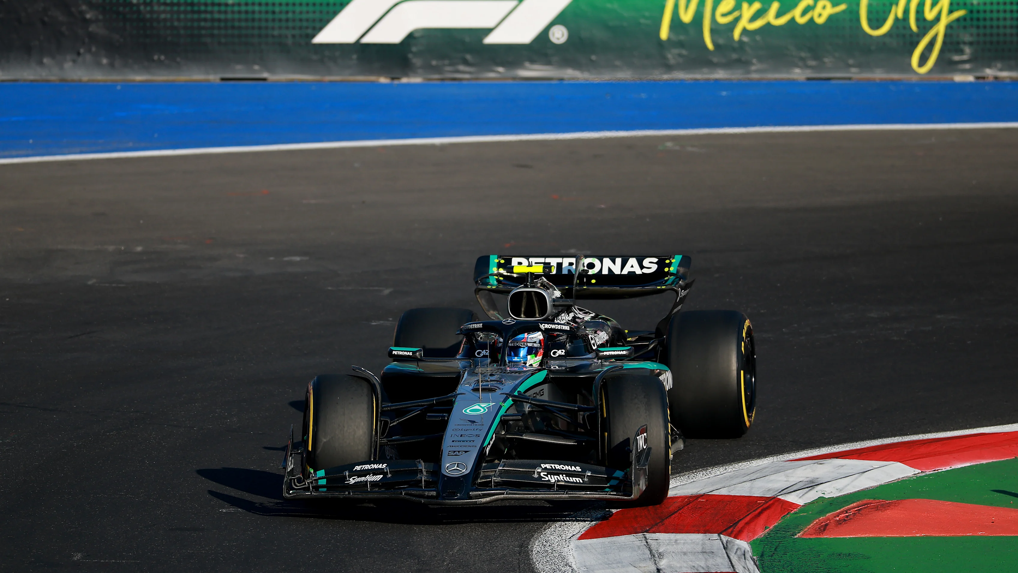 MEXICO CITY, MEXICO - OCTOBER 24: Andrea Kimi Antonelli of Italy driving the (12) Mercedes AMG