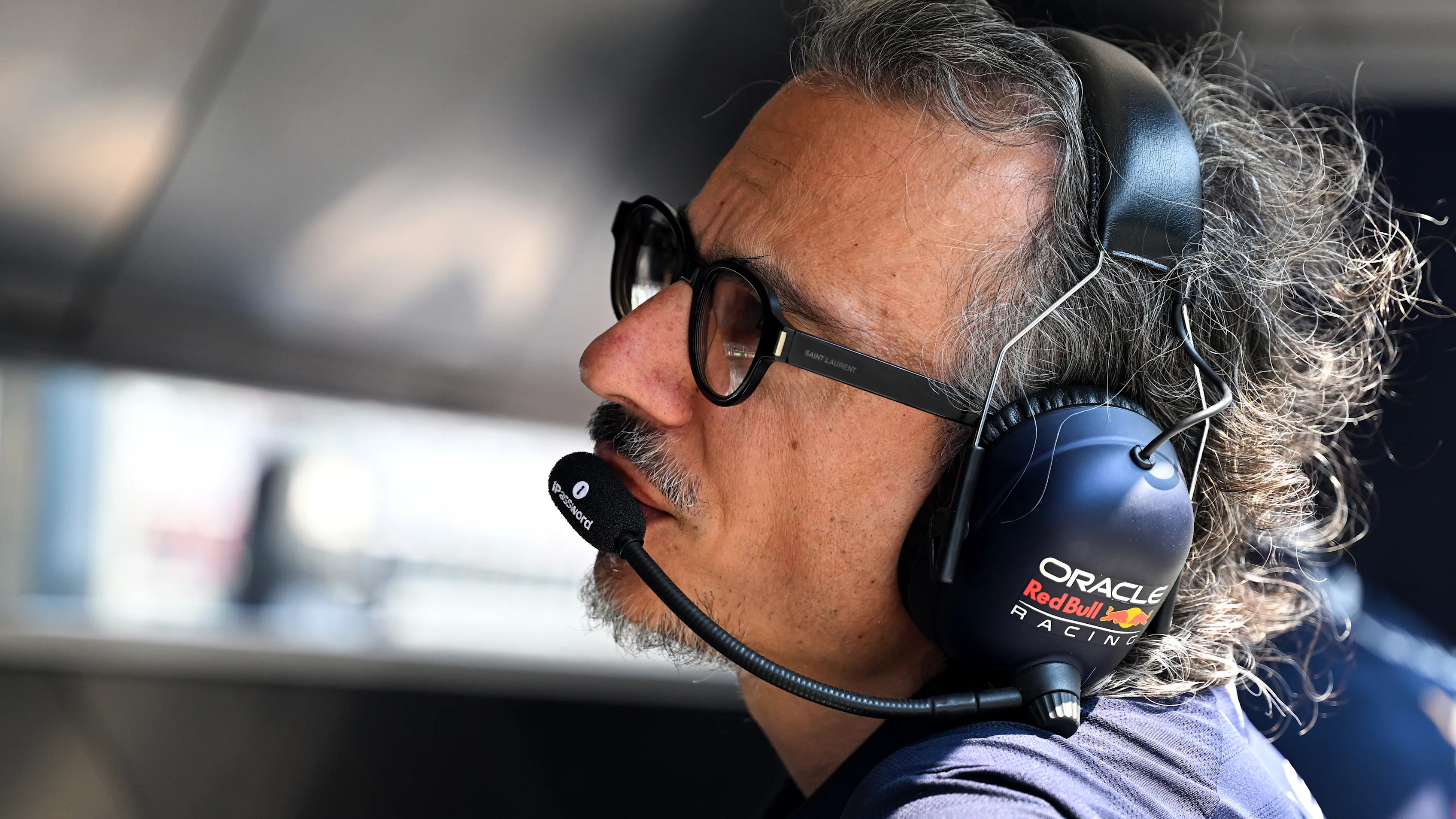 MEXICO CITY, MEXICO - OCTOBER 25: Laurent Mekies, Team Principal of Oracle Red Bull Racing looks on